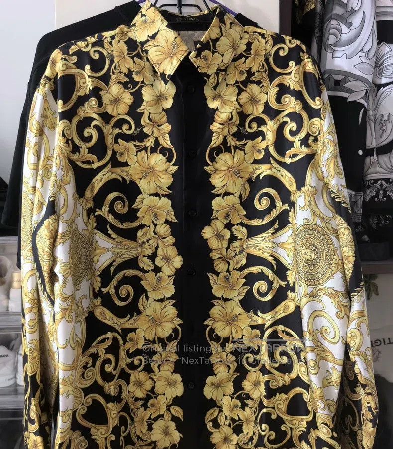 Versace Versace Mulberry silk shirt Size US L / EU 52-54 / 3 - 5 Thumbnail