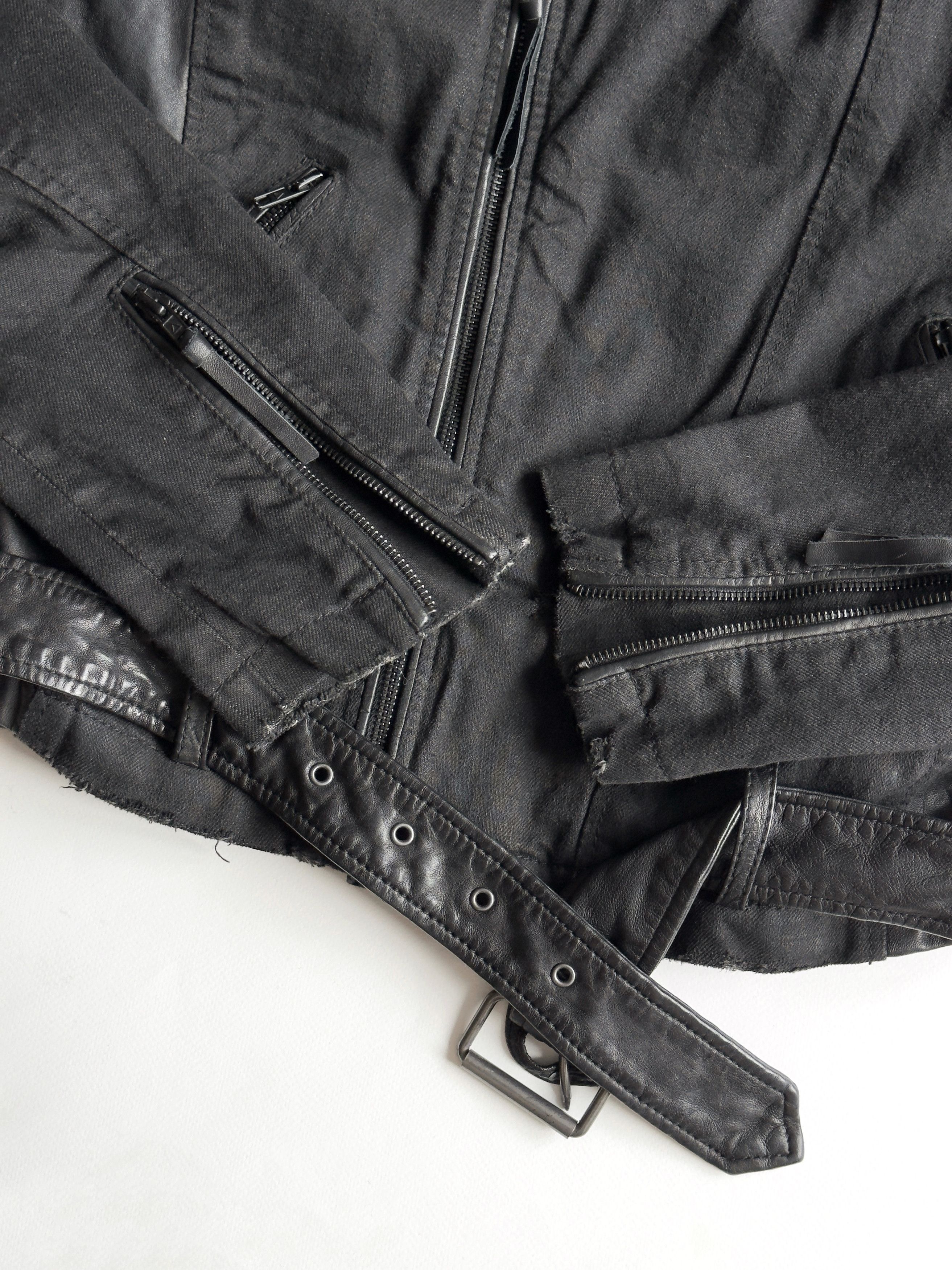 BE EDGY Men's Be Edgy Leather & Canvas Distressed Biker Jacket (L) Size US L / EU 52-54 / 3 - 8 Thumbnail