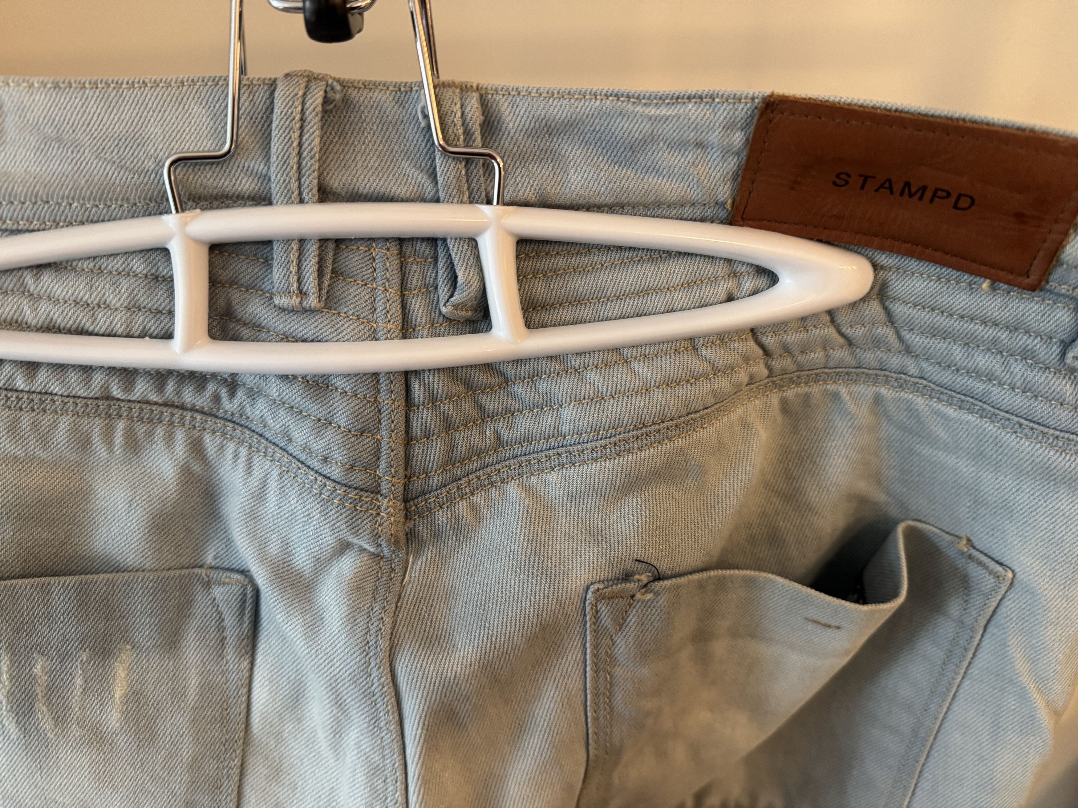Stampd Stampd LA Moto Denim TRASHED ripped light blue wash 32 Size US 32 / EU 48 - 5 Thumbnail