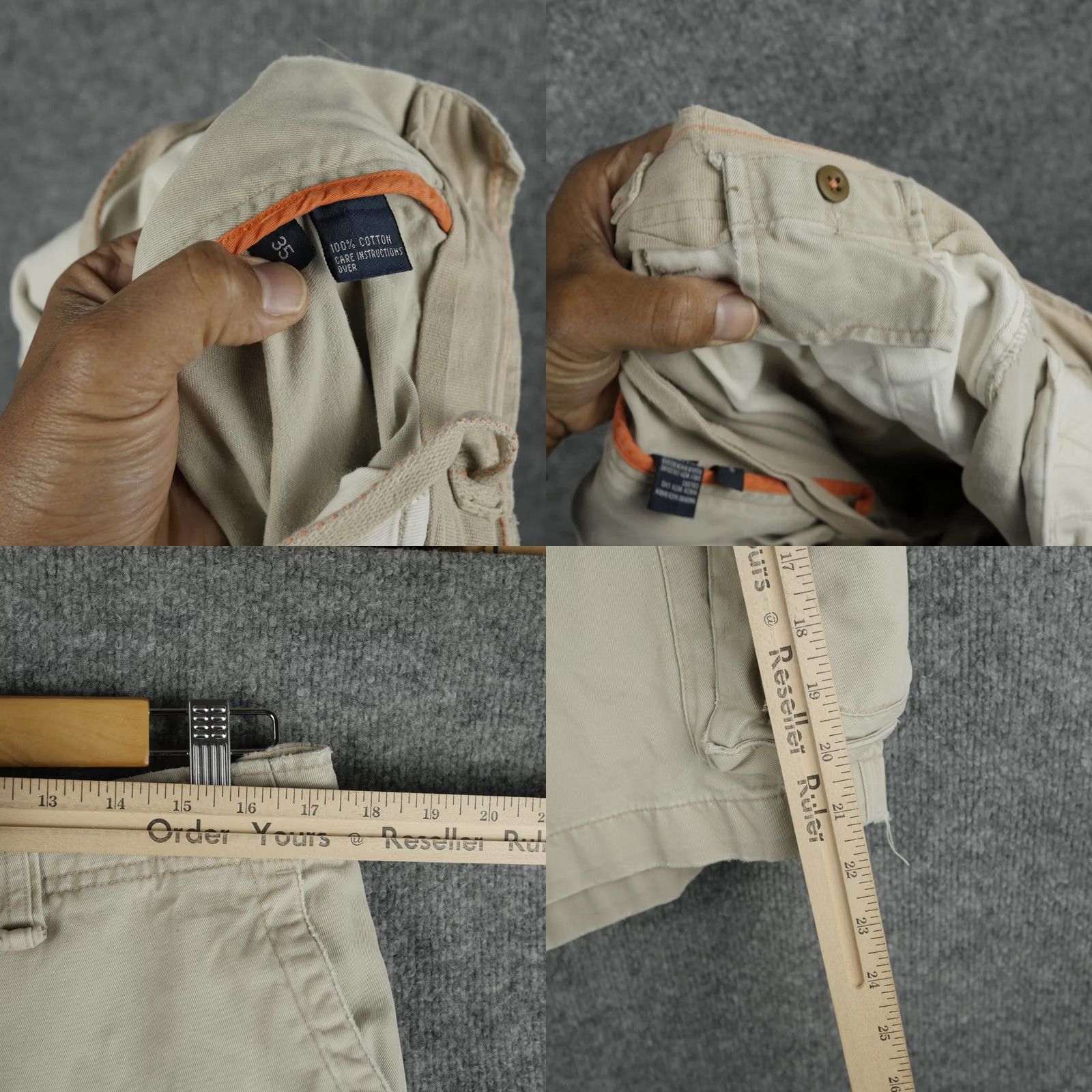 Polo Ralph Lauren Ralph Lauren Shorts Mens 35 Beige Cargo Utility Paratroper Distressed Flaw Size US 35 - 9 Thumbnail