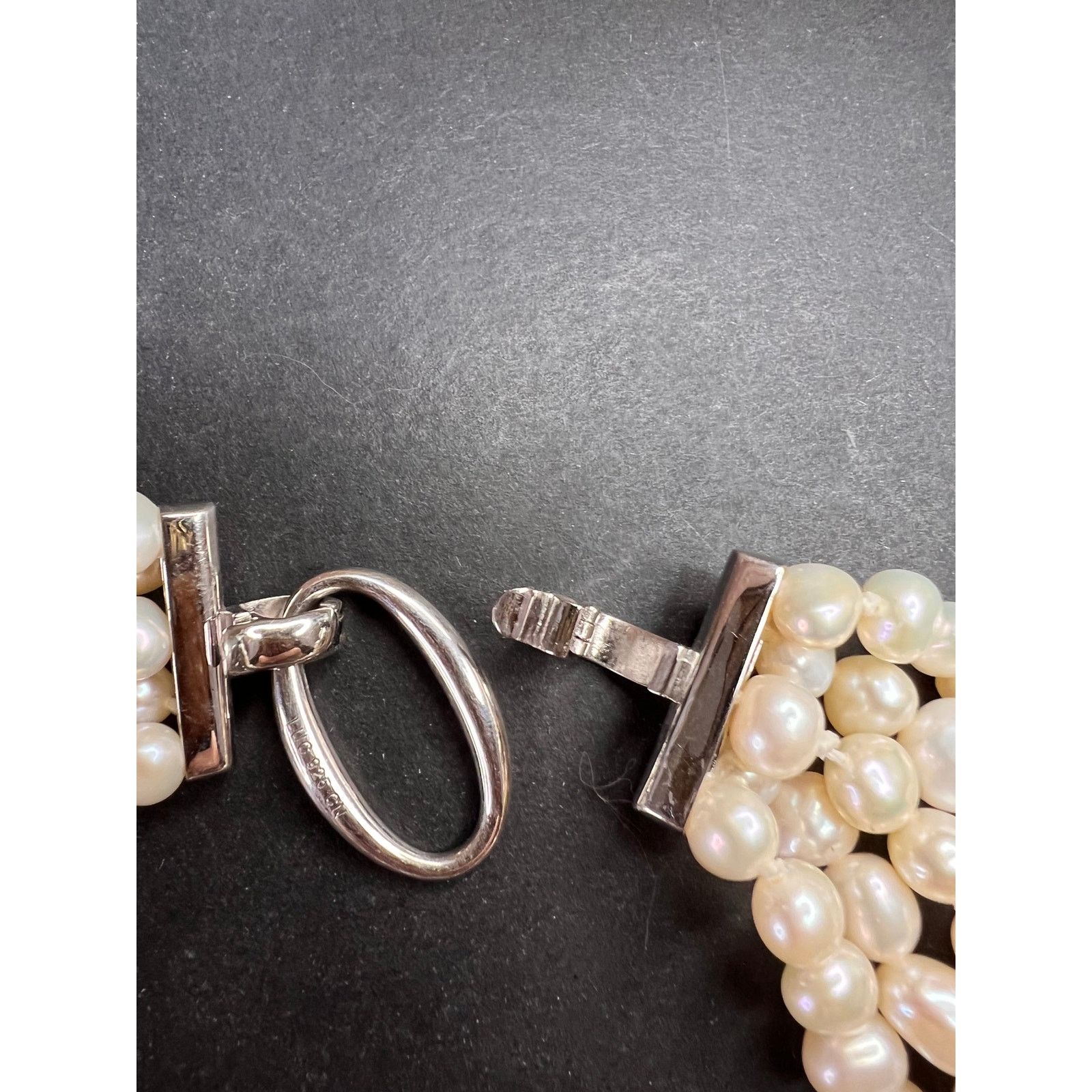 Other Lucas Lameth pearl 5 strand necklace with 925 silver clasp Size ONE SIZE - 7 Thumbnail