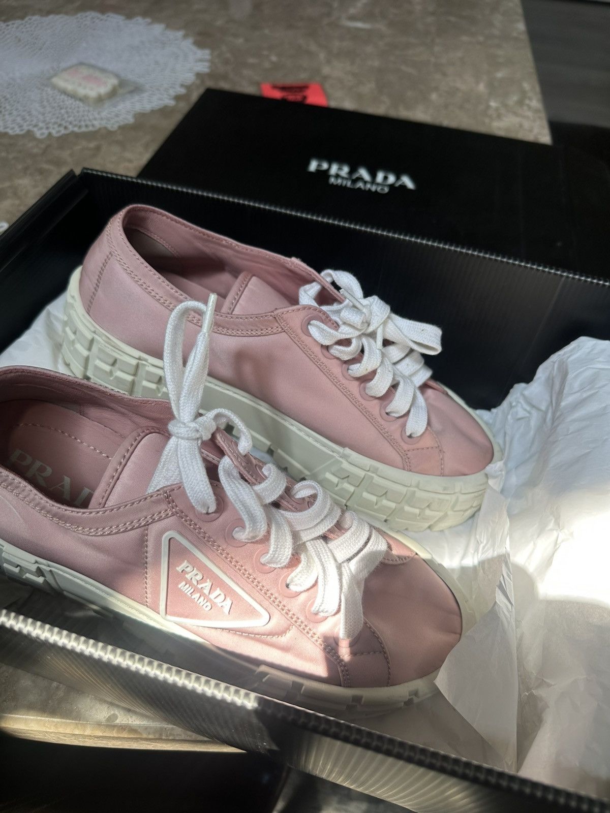 Prada Pink Prada Sneakers Size US 8 / IT 38 - 3 Thumbnail