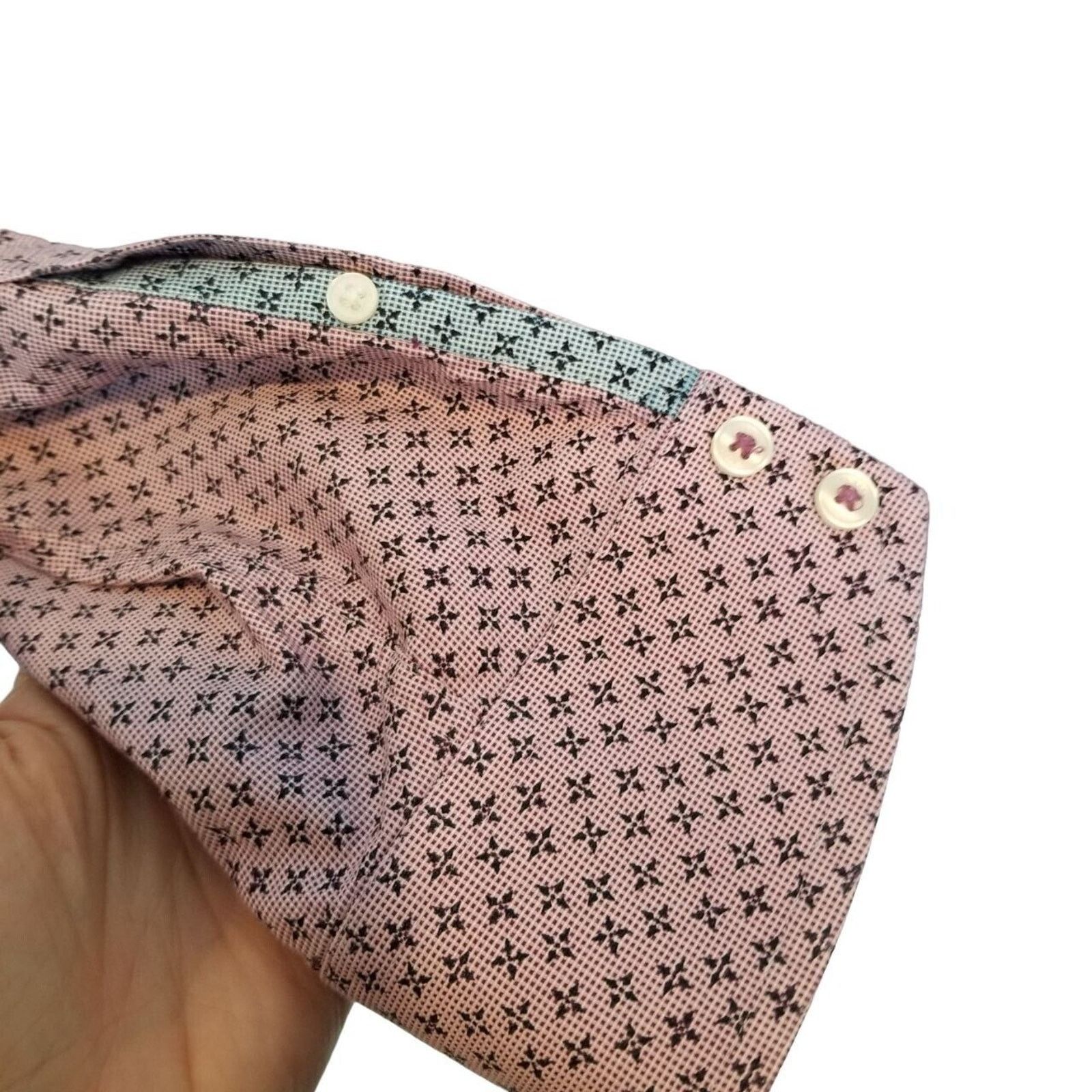 Ted Baker Ted Baker Endurance Mens Geometric Dress Shirt Size 34/35 Size US L / EU 52-54 / 3 - 4 Thumbnail