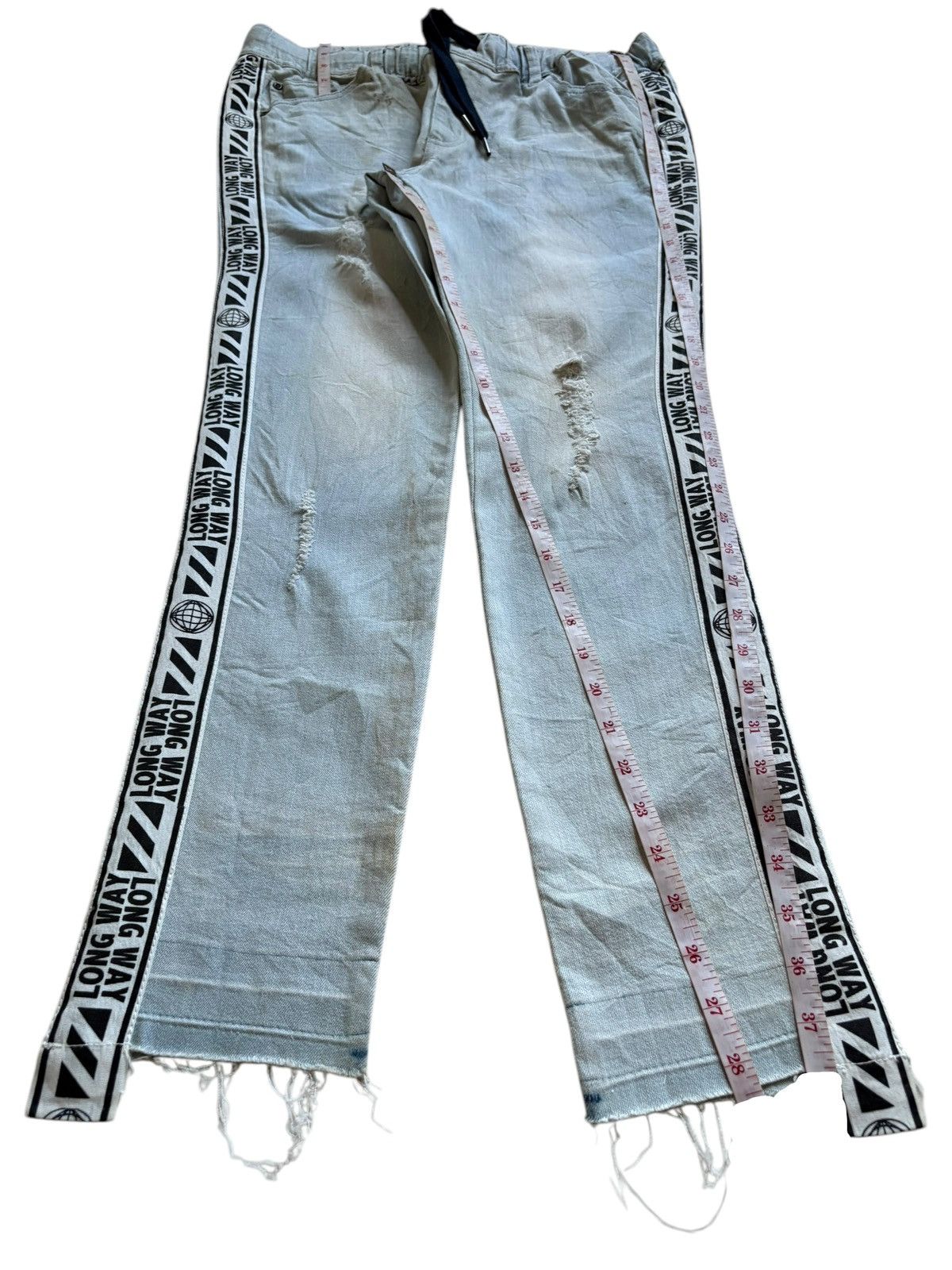 In The Attic Vintage In The Attic Light Blue Mud Wash Distressed Jeans Size US 31 - 17 Thumbnail