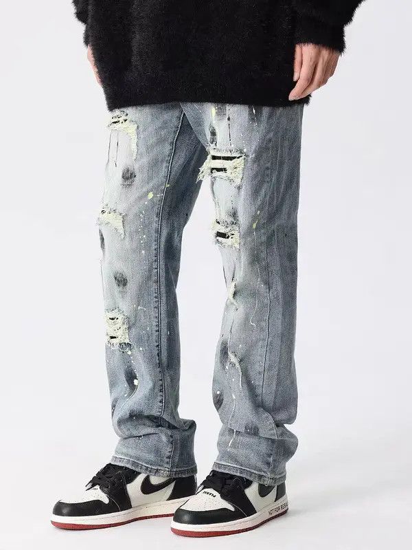 VIBE Retro street wash patched ripped jeans Size US 32 / EU 48 - 4 Thumbnail