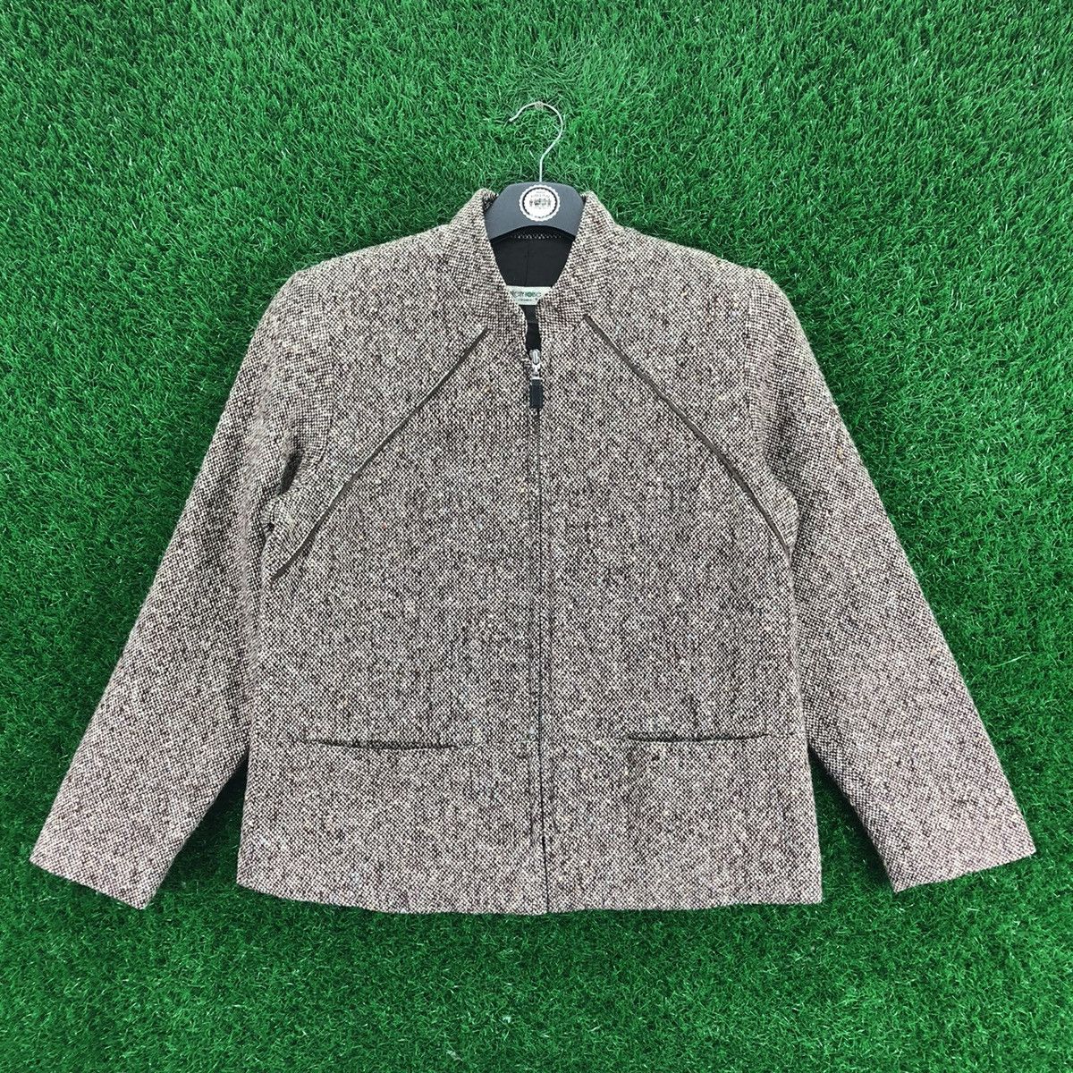 image of Vintage 80's Wool Zipper Jacket By Pretty House in Brown, Women's (Size XS)