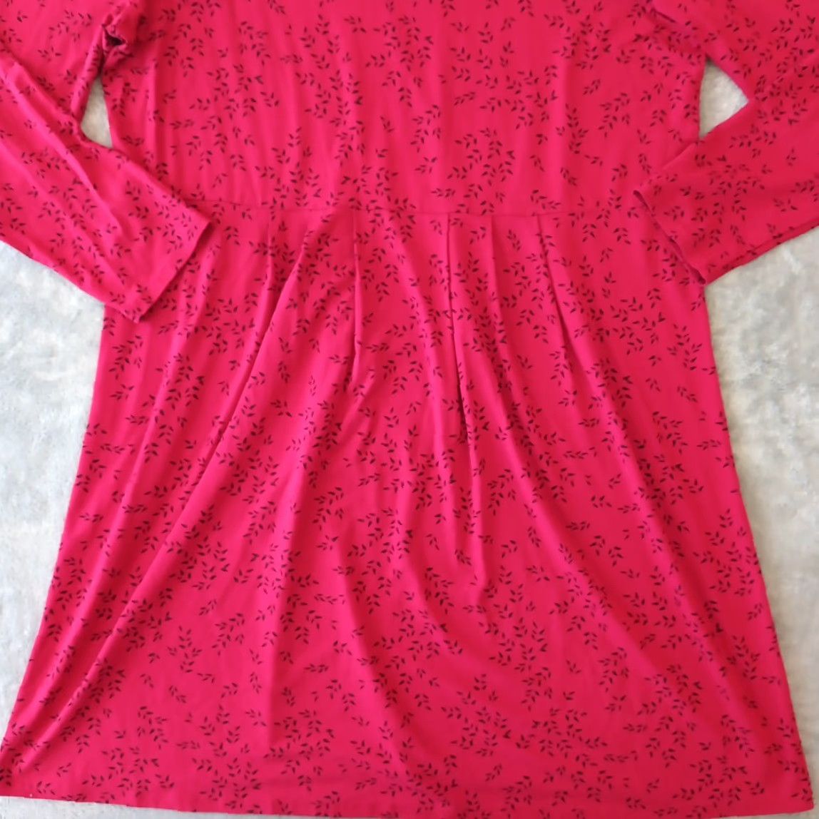 J. Jill J.Jill Wearever Collection Dress XL Red Floral Long Sleeve Pullover Fit Flare Midi Women Mens? Size XL / US 12-14 / IT 48-50 - 5 Thumbnail