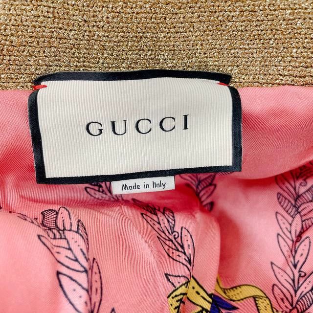 Gucci Gucci Gold thread floral wool lotus leaf collar knitted ca Size M / US 6-8 / IT 42-44 - 6 Thumbnail