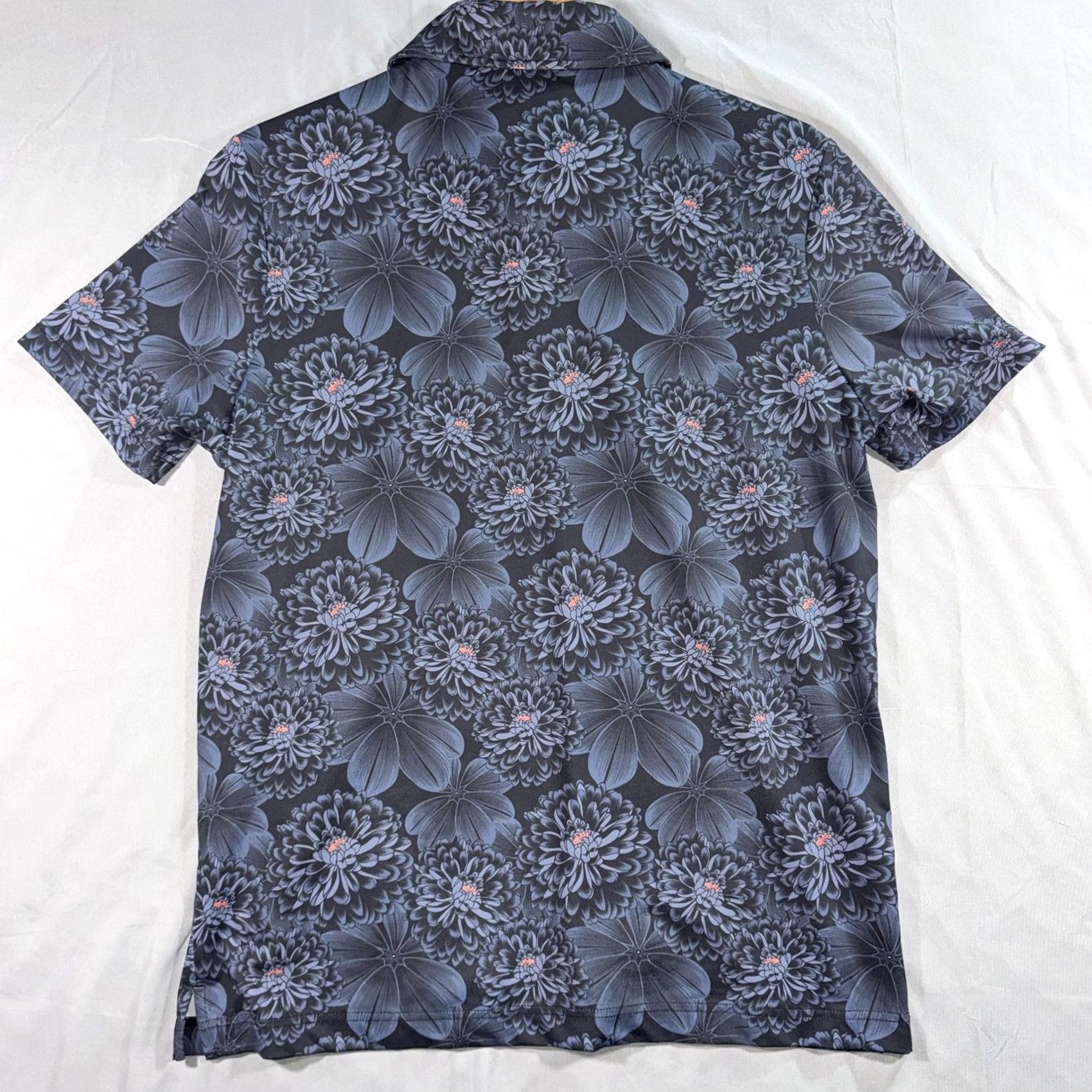 Vintage Sunday Swagger Polo Shirt Mens S Blue Floral Print Golf Performance Stretch Shirt Size US S / EU 44-46 / 1 - 2 Thumbnail