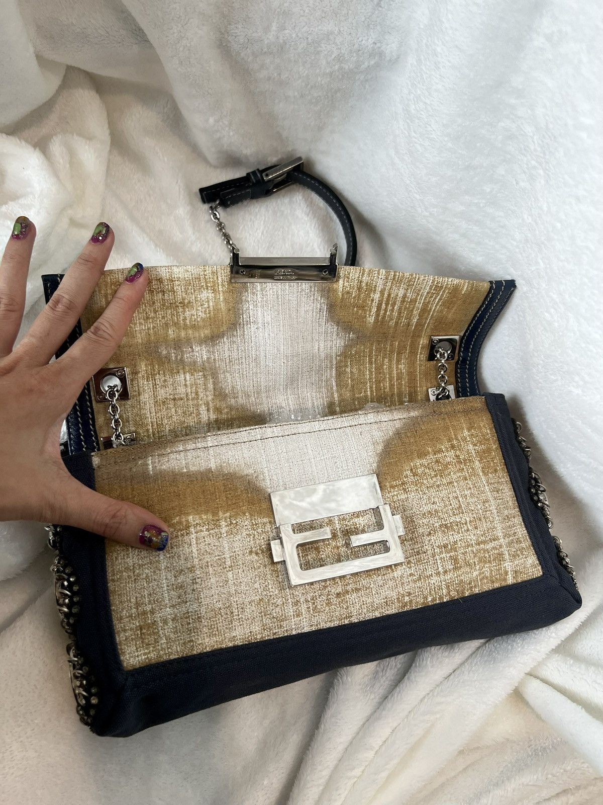 Fendi Fendi Embellished Canvas Baguette Size ONE SIZE - 12 Thumbnail
