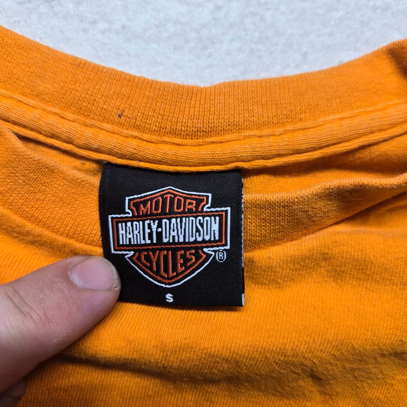Harley Davidson Harley-Davidson Women’s Cropped T-Shirt S Orange Solid Short Sleeve 90s Vintage Size S / US 4 / IT 40 - 4 Thumbnail