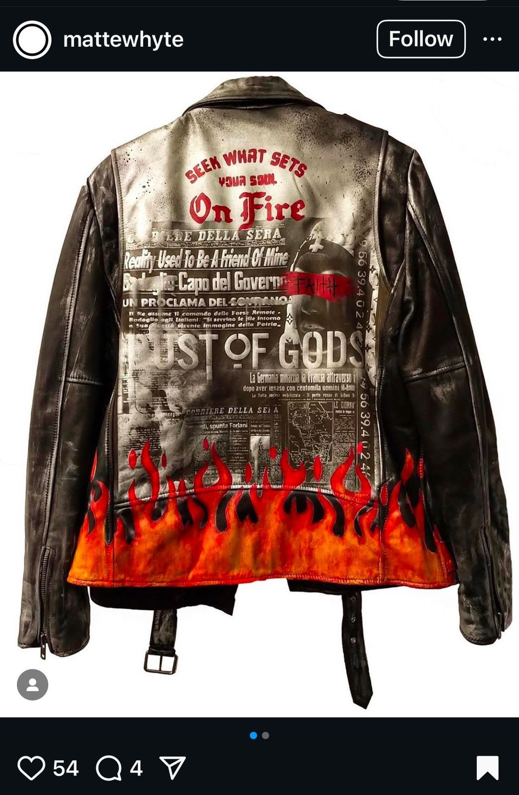 Faith Connexion Dust of Gods x Faith Connexion X MattewHyte Leather Jacket Size US M / EU 48-50 / 2 - 19 Thumbnail