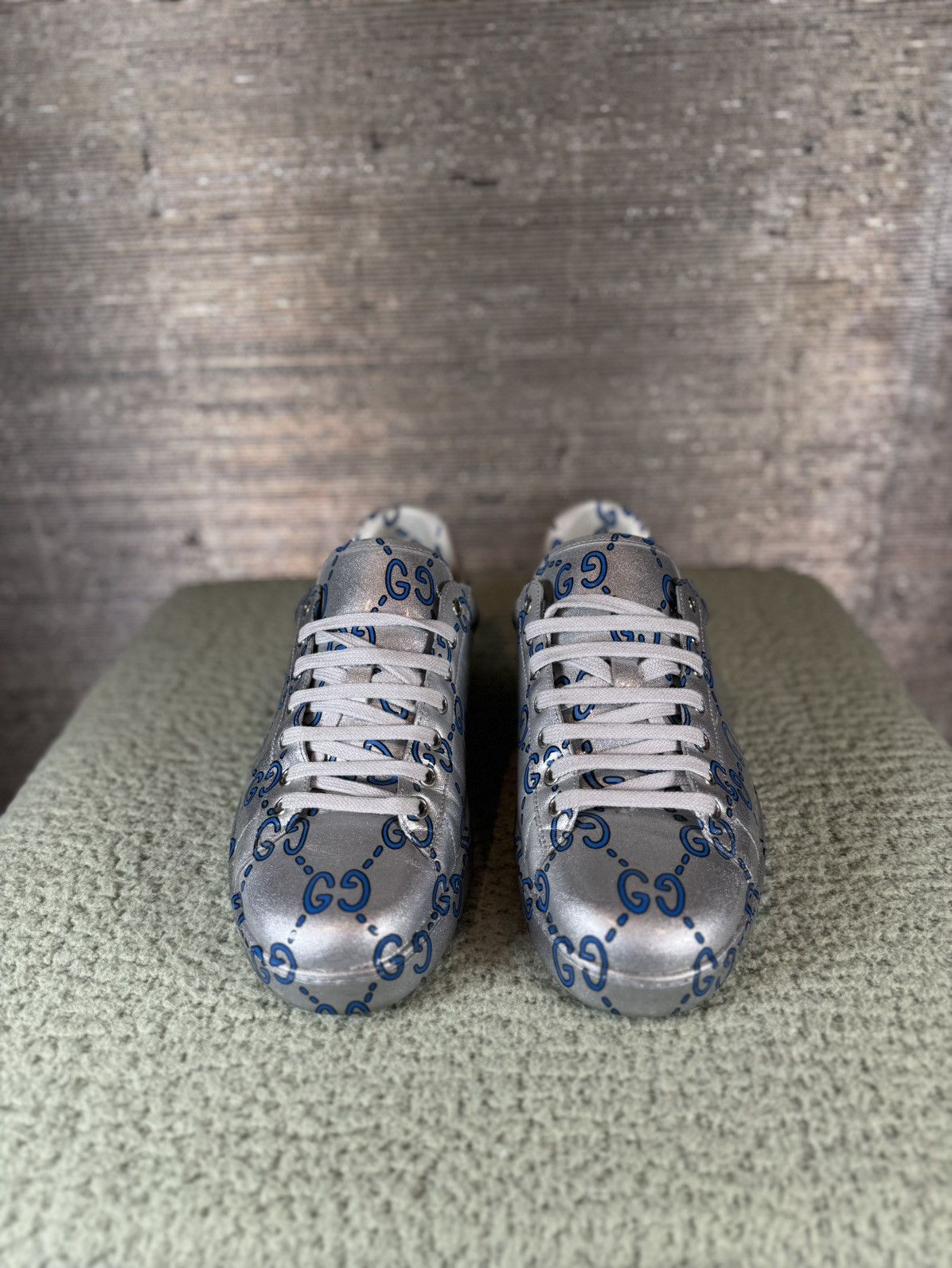 Gucci Gucci Ace GG Silver Low-top Sneaker Size US 10.5 / EU 43-44 - 2 Thumbnail