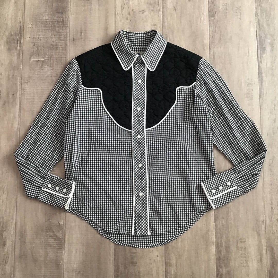 Bape 🔥Vintage BAPE Western gingham check shirt a bathing ape NIGO Size US XS / EU 42 / 0 - 1 Thumbnail