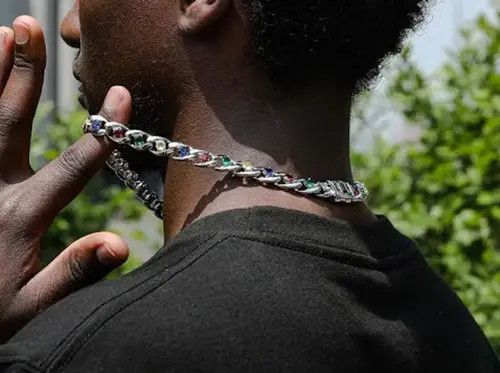 Jewelry Colorful Stones Link Chain Size ONE SIZE - 2 Thumbnail