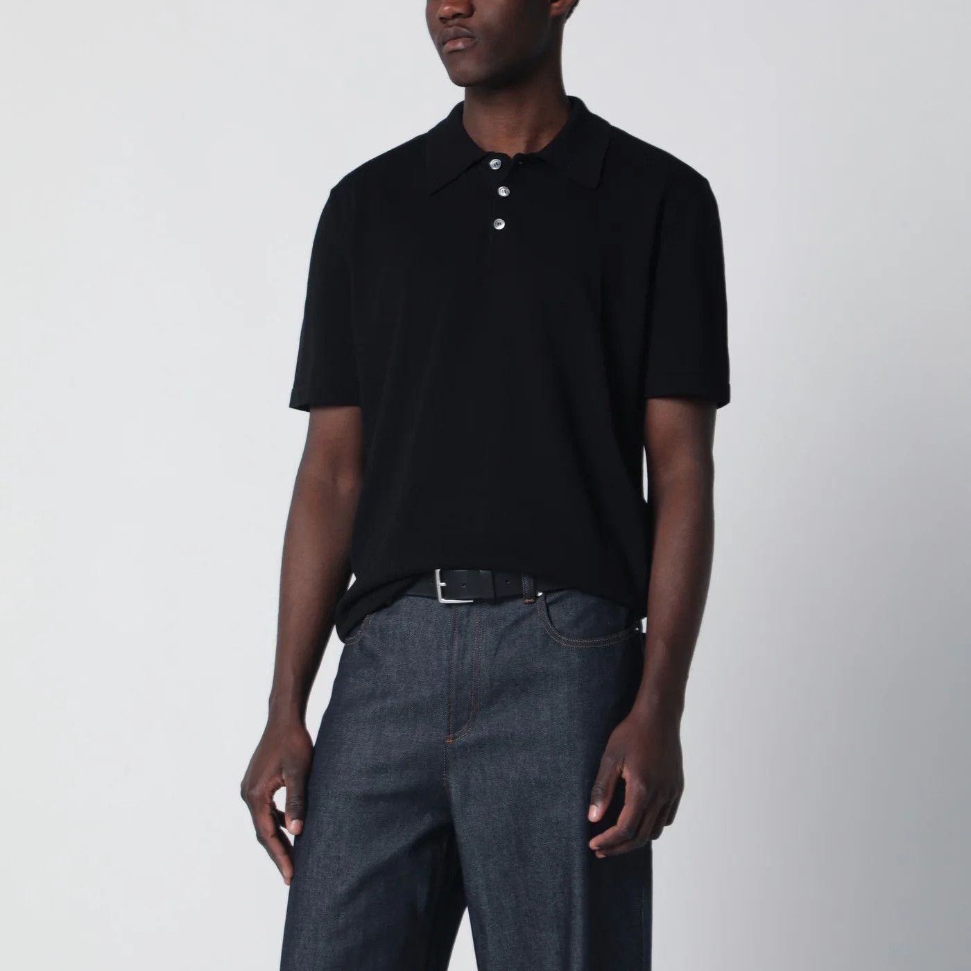 A.P.C. o1d2blof0426 Cotton Knit Polo Shirt in Black Size US M / EU 48-50 / 2 - 4 Thumbnail