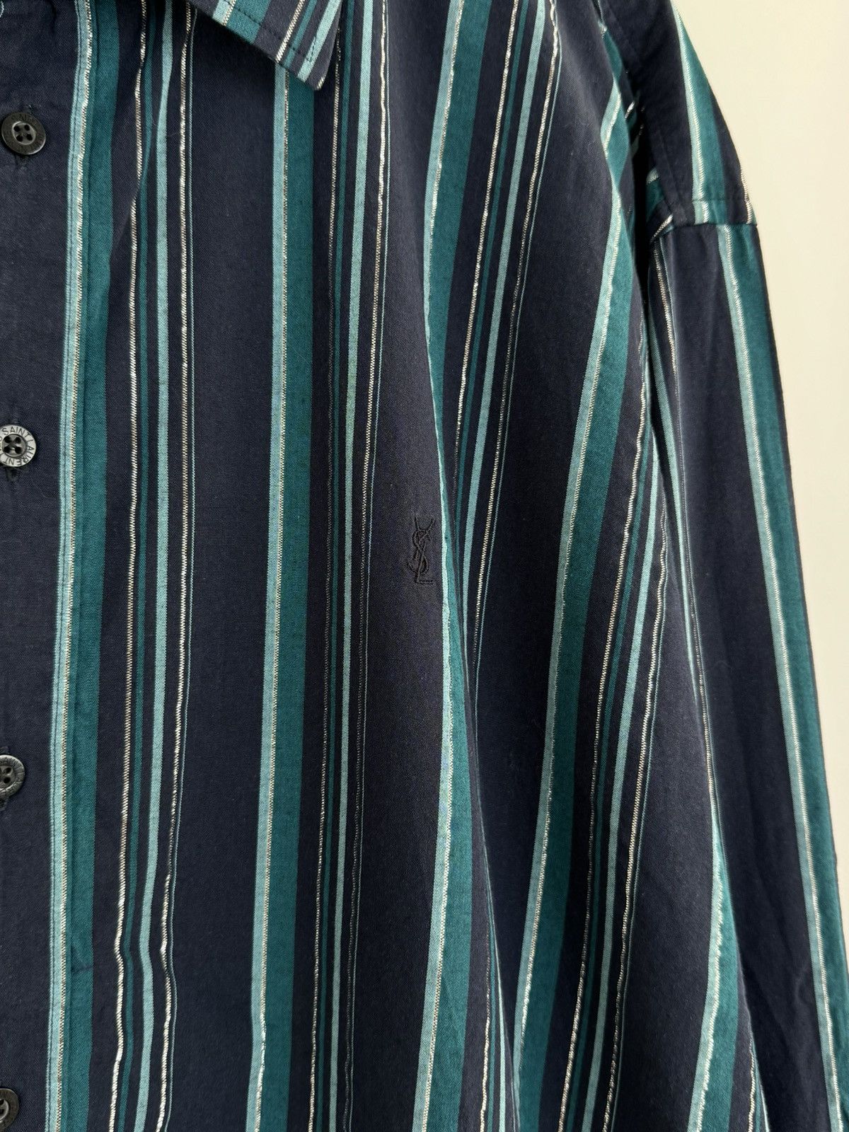 Vintage × Yves Saint Laurent 1990’s Vintage Yves Saint Laurent Striped L/S Shirt Size US XL / EU 56 / 4 - 5 Thumbnail