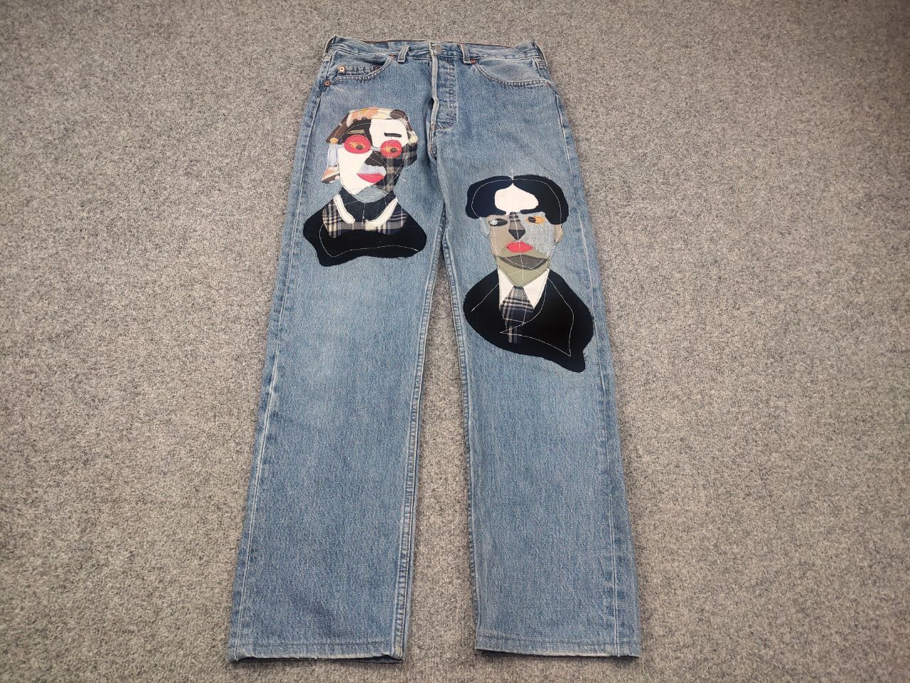 Levi's Vintage 90's Levis 501 Sashiko Patchwork Face Jeans watanabe Size US 33 - 3 Thumbnail