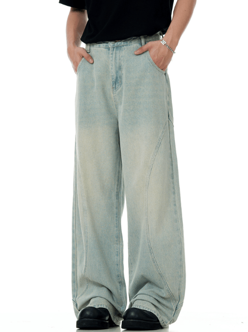 Japanese Brand × Jean American high street washed distressed patchwork jeans Size US 32 / EU 48 - 3 Thumbnail