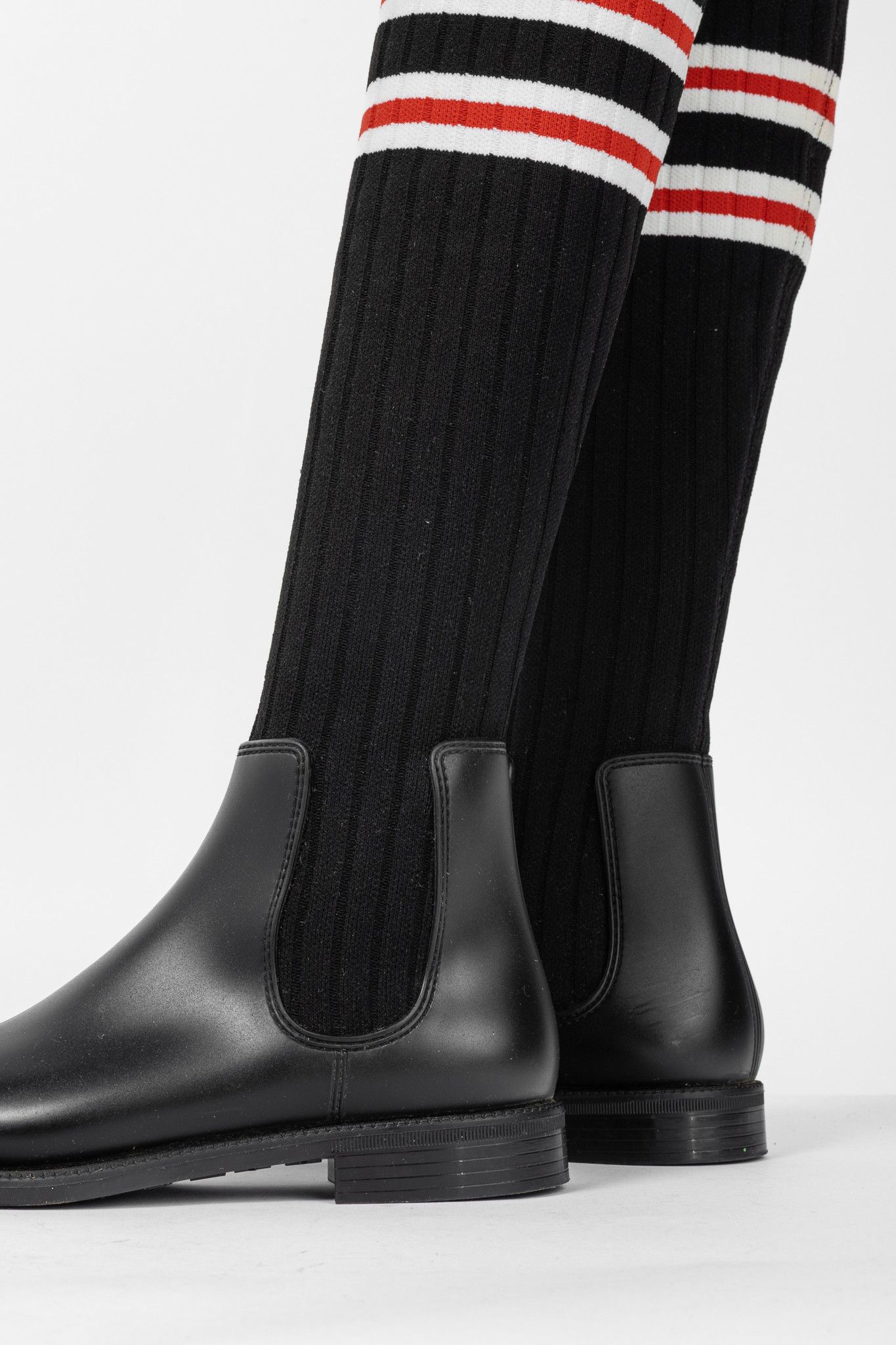 Givenchy Givenchy Black Over-the-Knee Star & Stripe Sock Rain Boots Size US 4.5 / IT 34.5 - 8 Thumbnail
