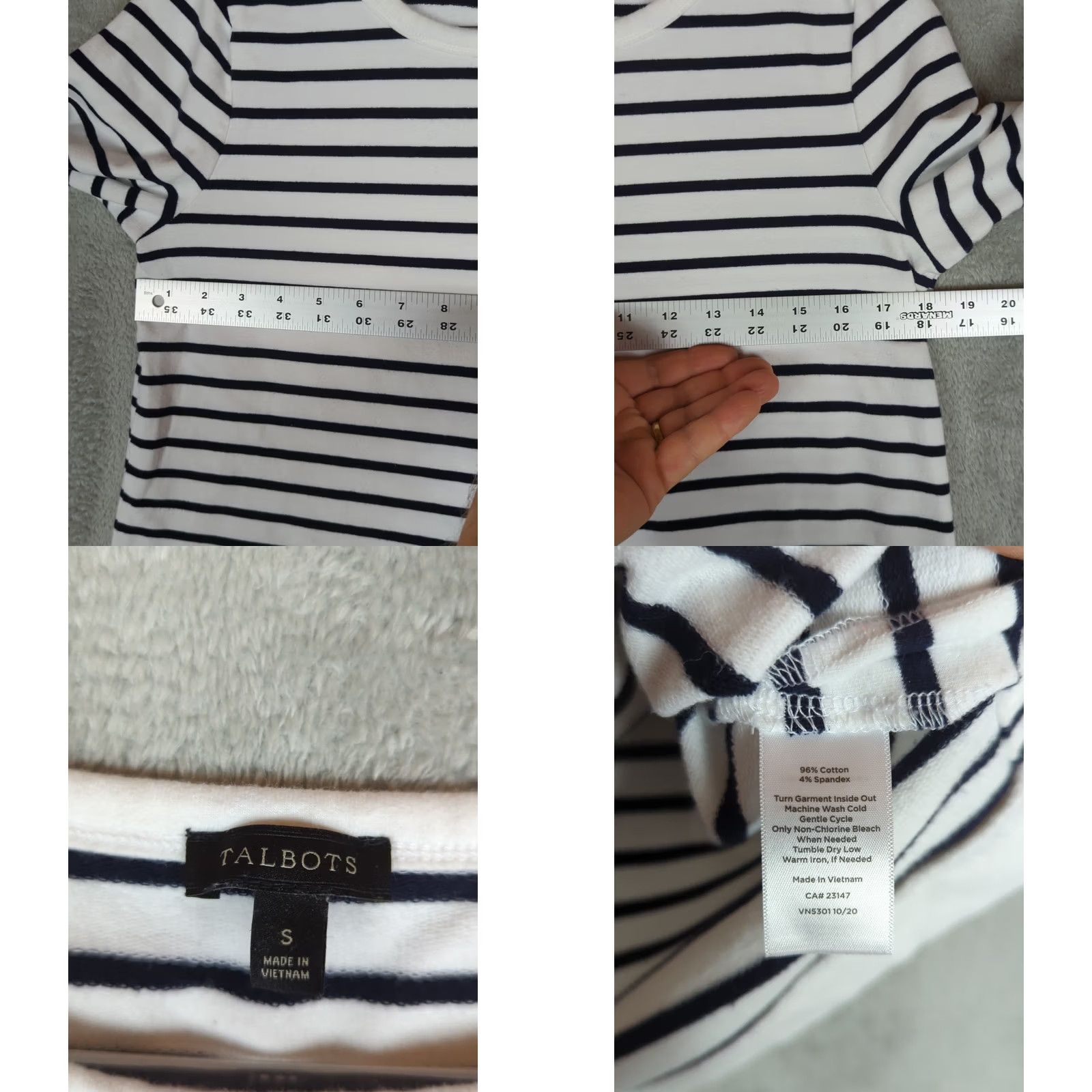 Talbots Talbots Womens Top S Navy White Striped Long Sleeve Pullover Shirt Nautical Casual Size S / US 4 / IT 40 - 8 Thumbnail