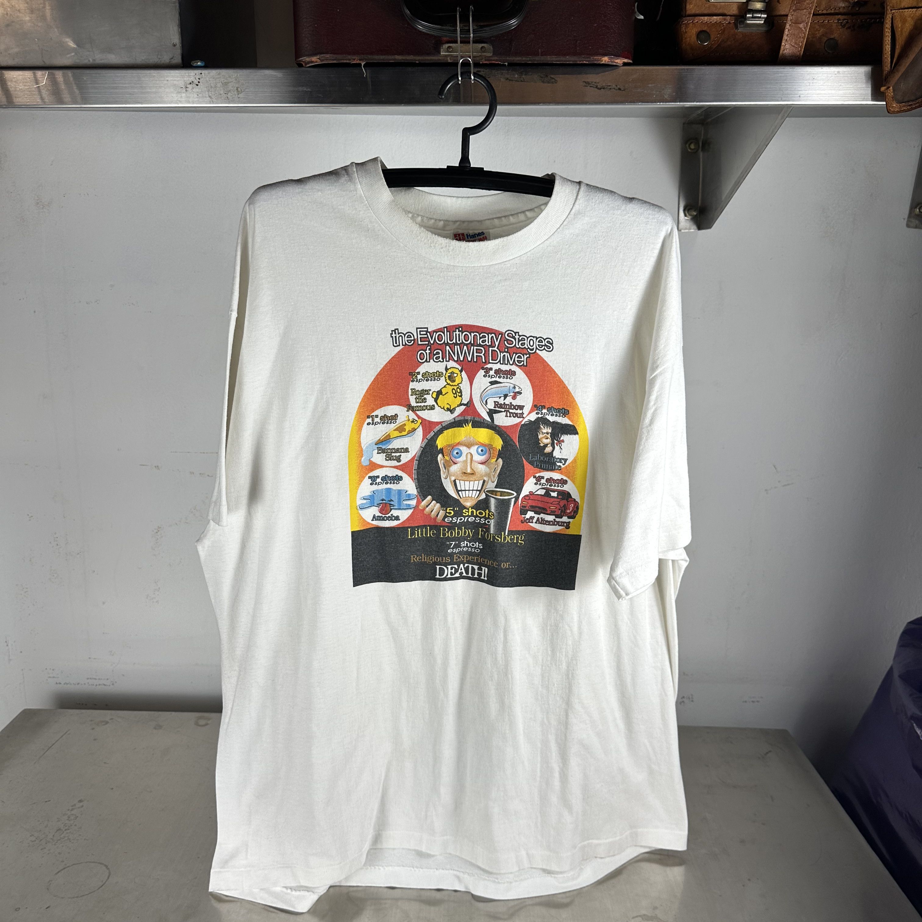 Vintage 90s Little Bobby Forsberg The Evolutionary Stages Of NWR Tee Size US XXL / EU 58 / 5 - 1 Thumbnail