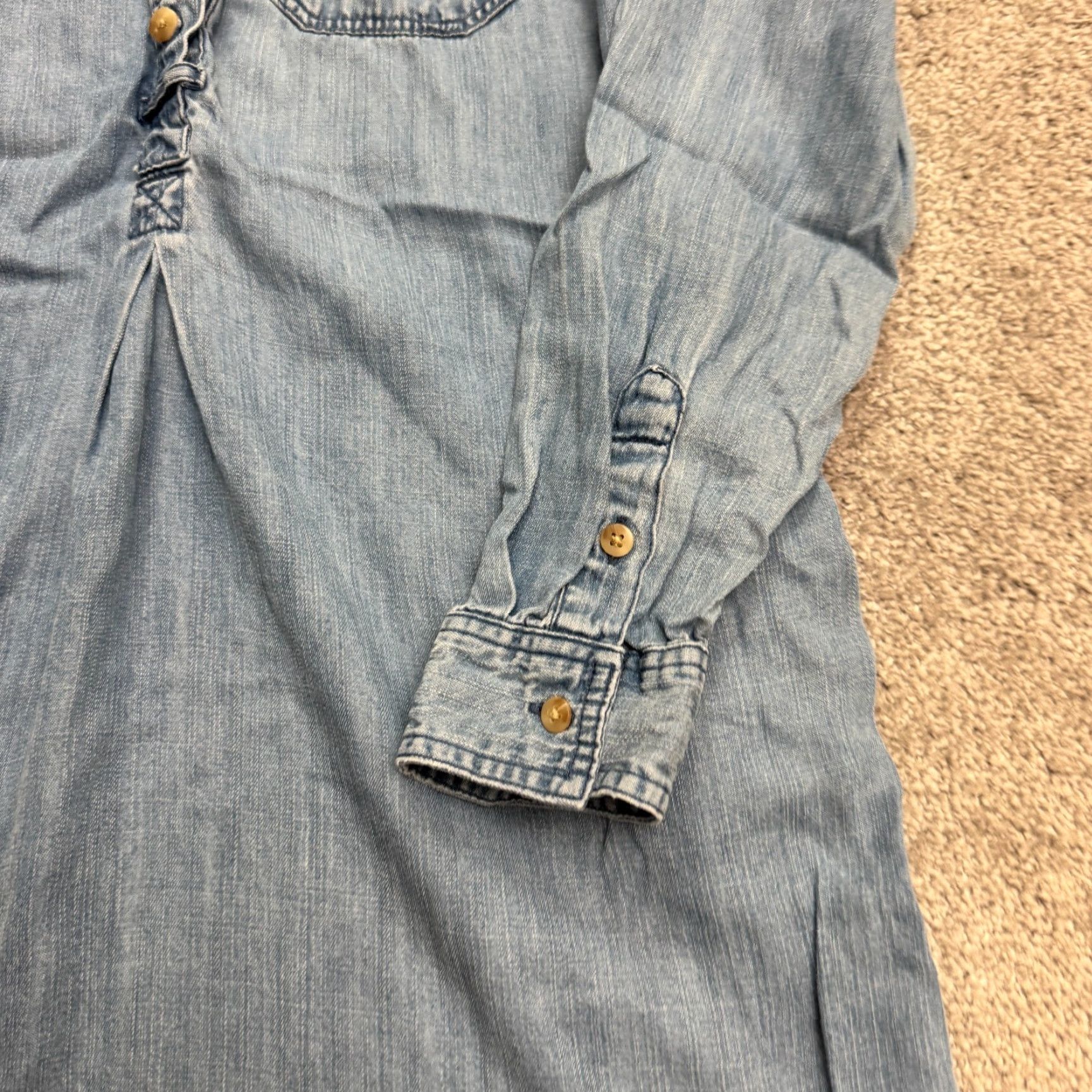 American Eagle Outfitters American Eagle Outfitters Shirt Dress Womens S Blue Chambray Midi Long Sleeve Casual Size S / US 4 / IT 40 - 5 Thumbnail