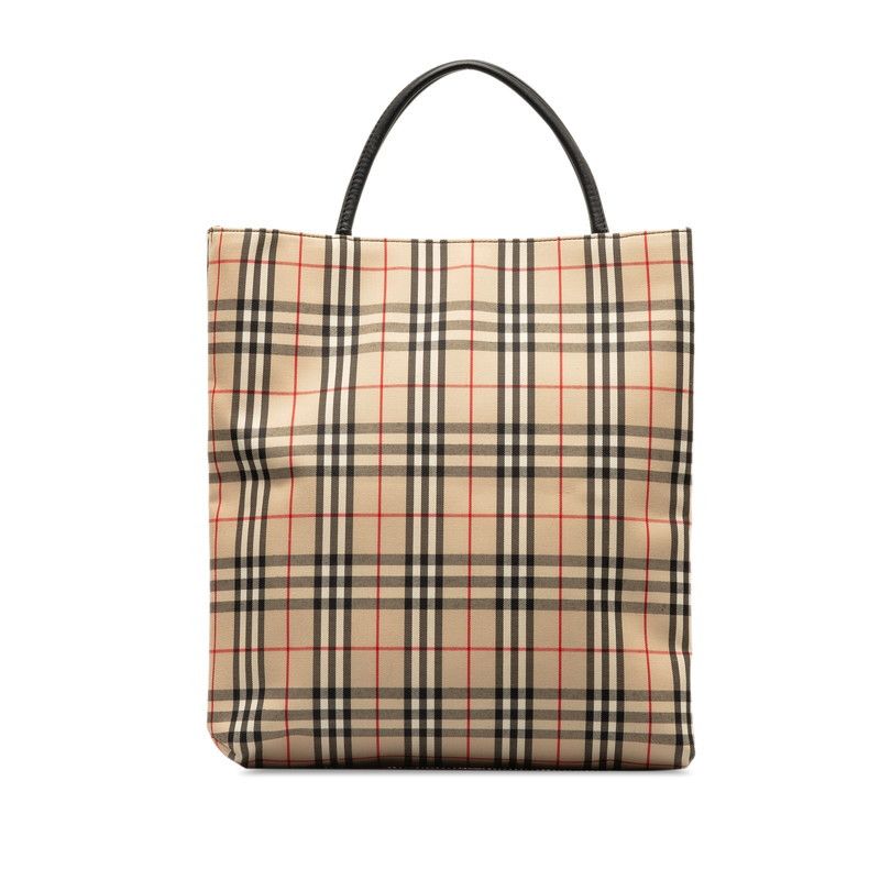 Burberry Burberry Burberry Nova Check Canvas Leather Tote Bag Canvas Tote Bag in Very Good Condition Size ONE SIZE - 1 Thumbnail