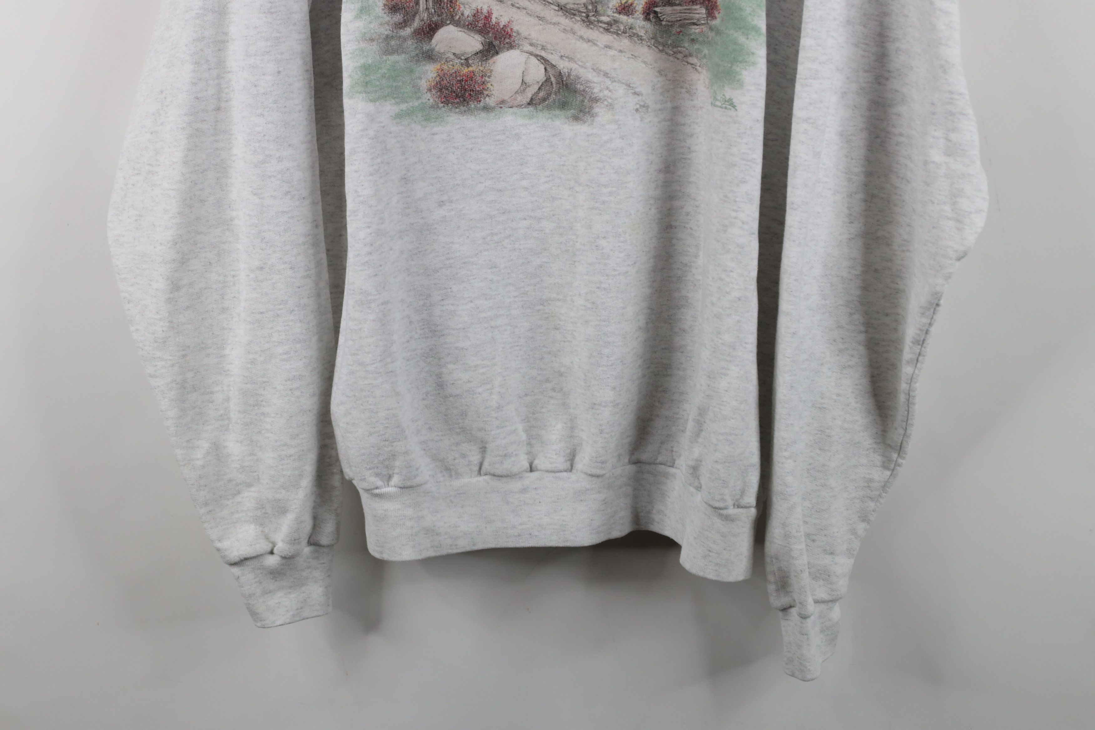 Vintage Vintage 90s Farm Dirt Road Fall Layered Sweatshirt Gray USA Size 3XL / US 20-22 - 3 Thumbnail