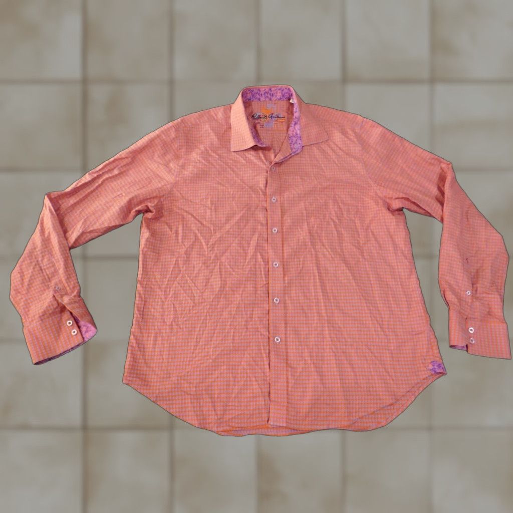 Robert Graham Robert Graham Shirt 2XL orange geometric mens retro button up cotton Size US XXL / EU 58 / 5 - 1 Thumbnail
