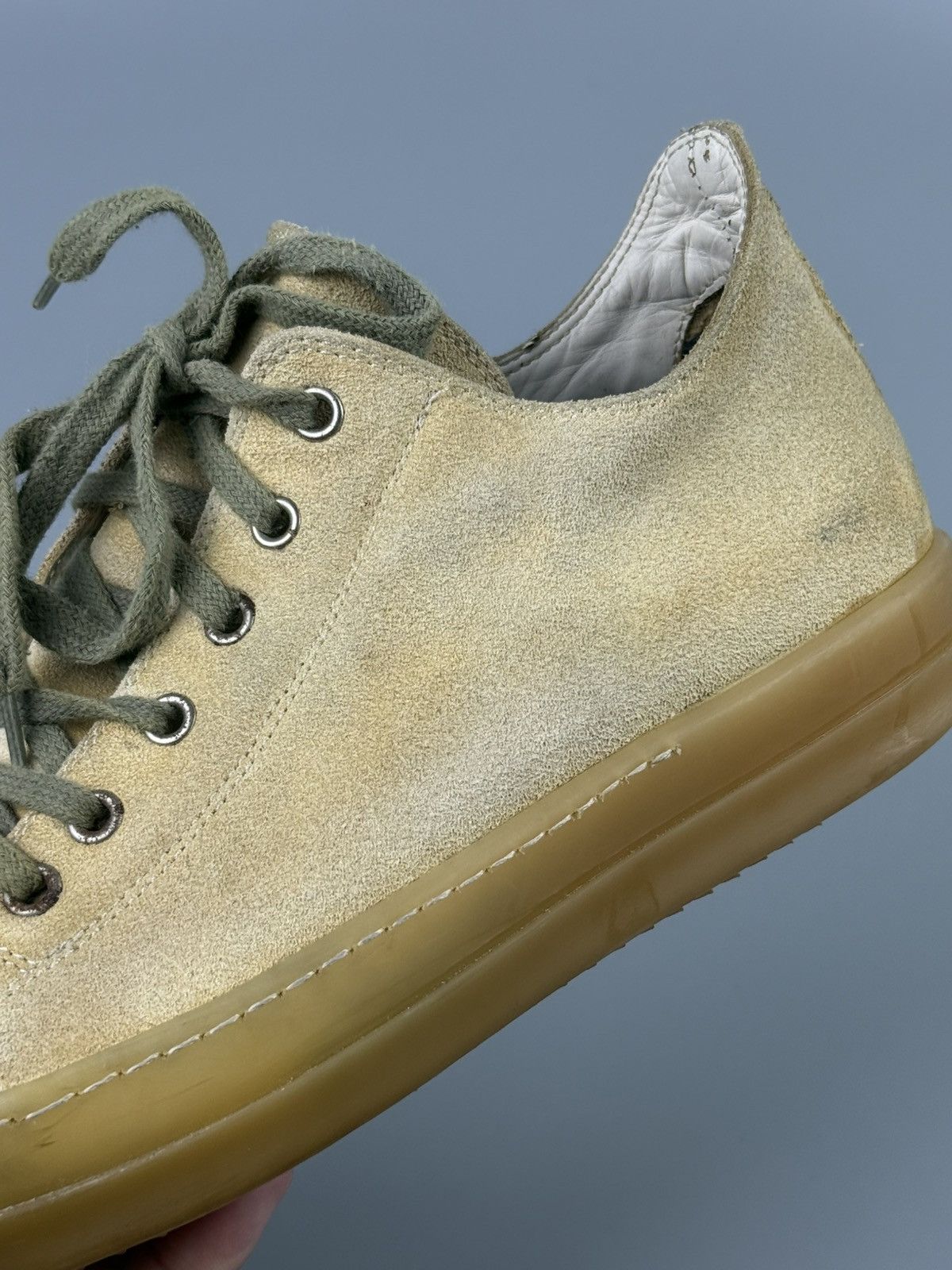 Rick Owens Rick Owens - Gum Sole Suede ‘Ramones’ Low Top Sneakers Size US 8 / EU 41 - 23 Thumbnail