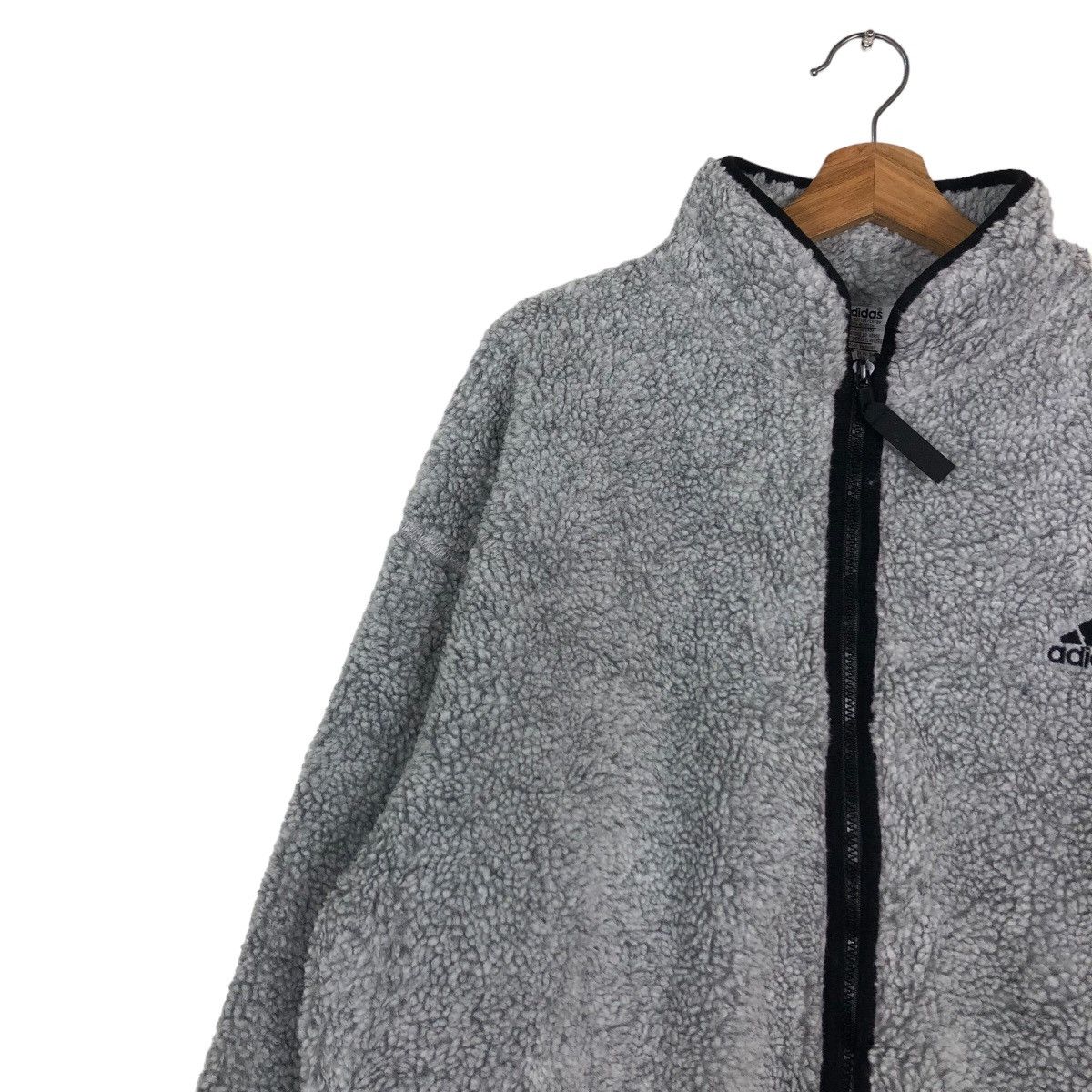 Adidas 🔥Vintage Dip Pile Fleece Zipper Jacket Adidas Size US L / EU 52-54 / 3 - 7 Thumbnail