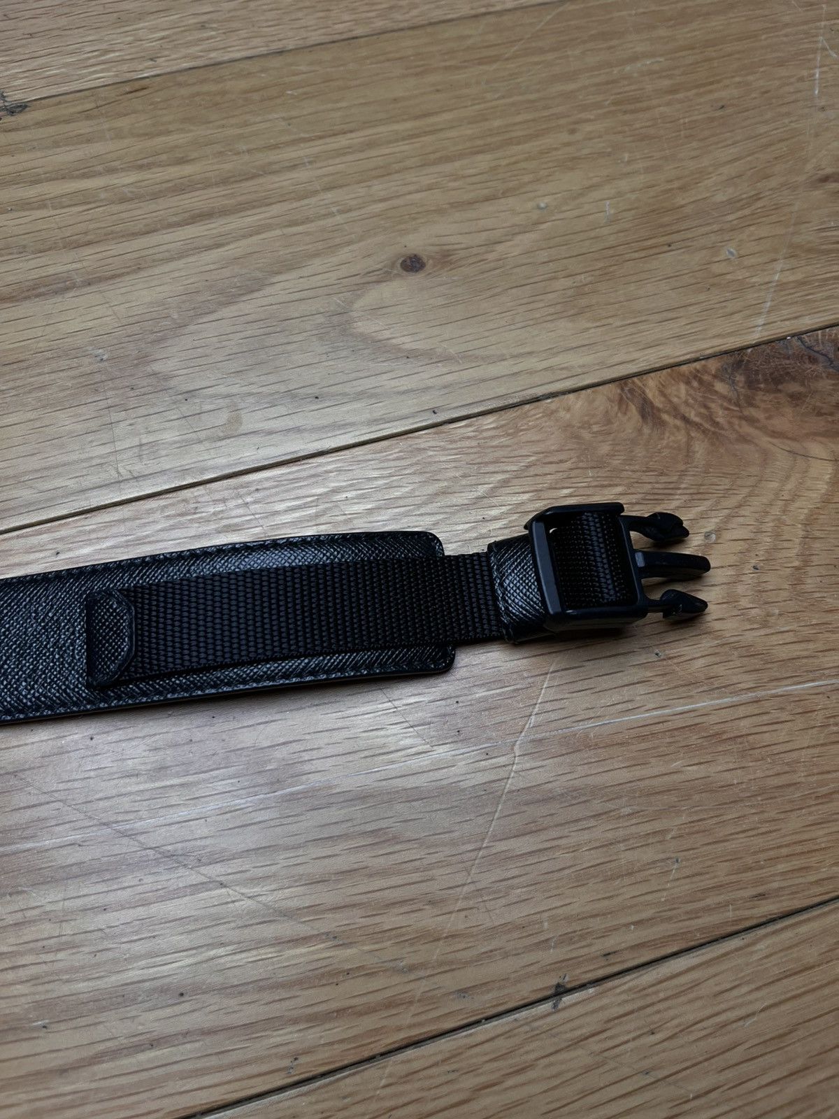Prada Prada Leather Belt Black / Green Logo Length 90 cm Size 36 Size 36 - 4 Thumbnail