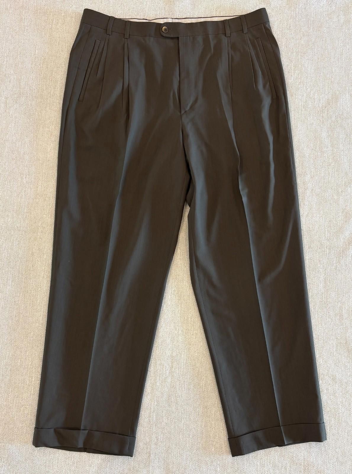 Zanella Zanella "Jesse" Trousers 36 Brown Wool Pleated Made in Italy Size US 36 / EU 52 - 2 Thumbnail