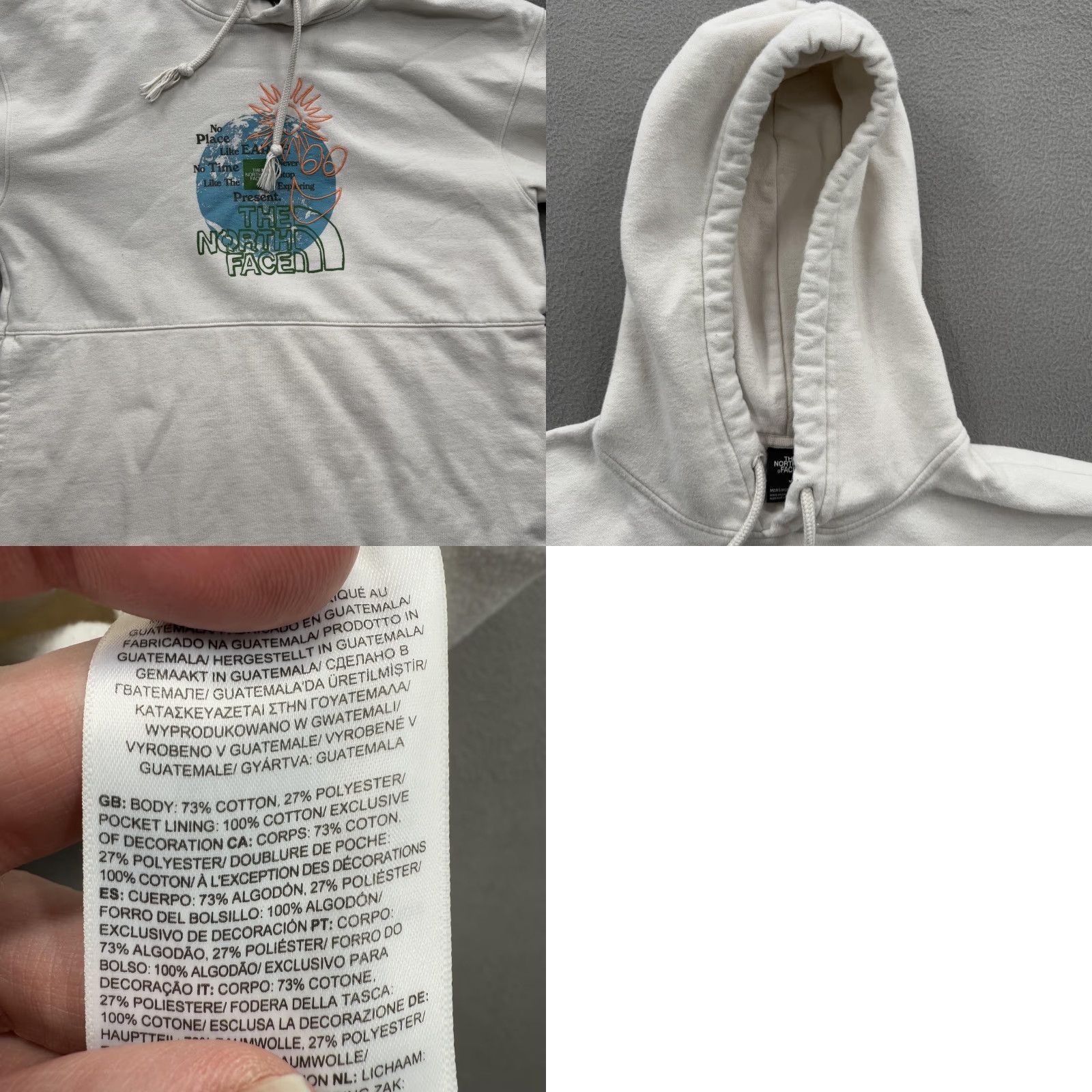 The North Face VINTAGE The North Face Hoodie Mens M Earth Graphic Slogan Pullover Fleece Outdoors Size US M / EU 48-50 / 2 - 8 Thumbnail