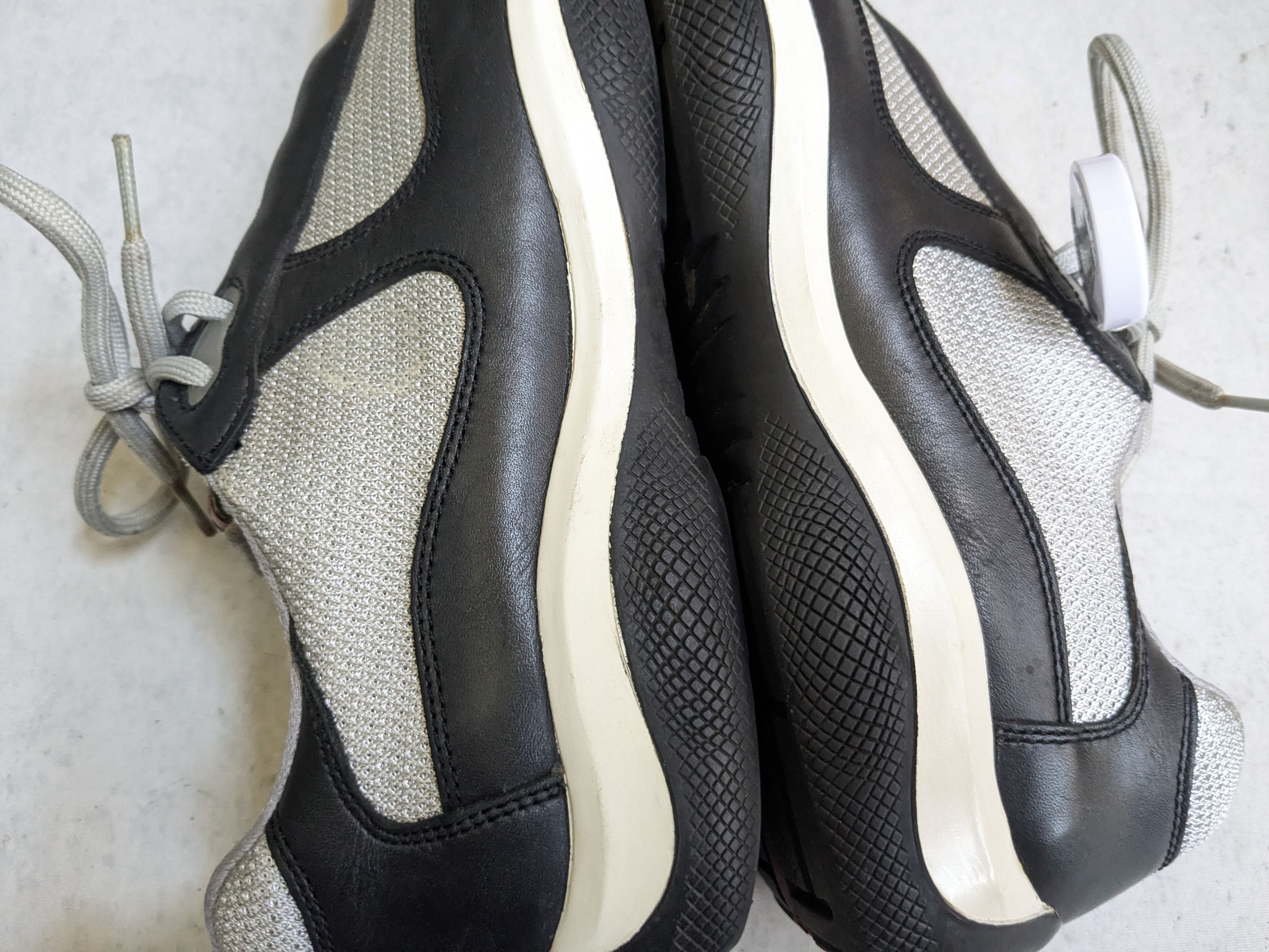 Prada Prada Sneakers Black Leather 9 Low Tops Gray Silver Size US 9 / EU 42 - 12 Thumbnail