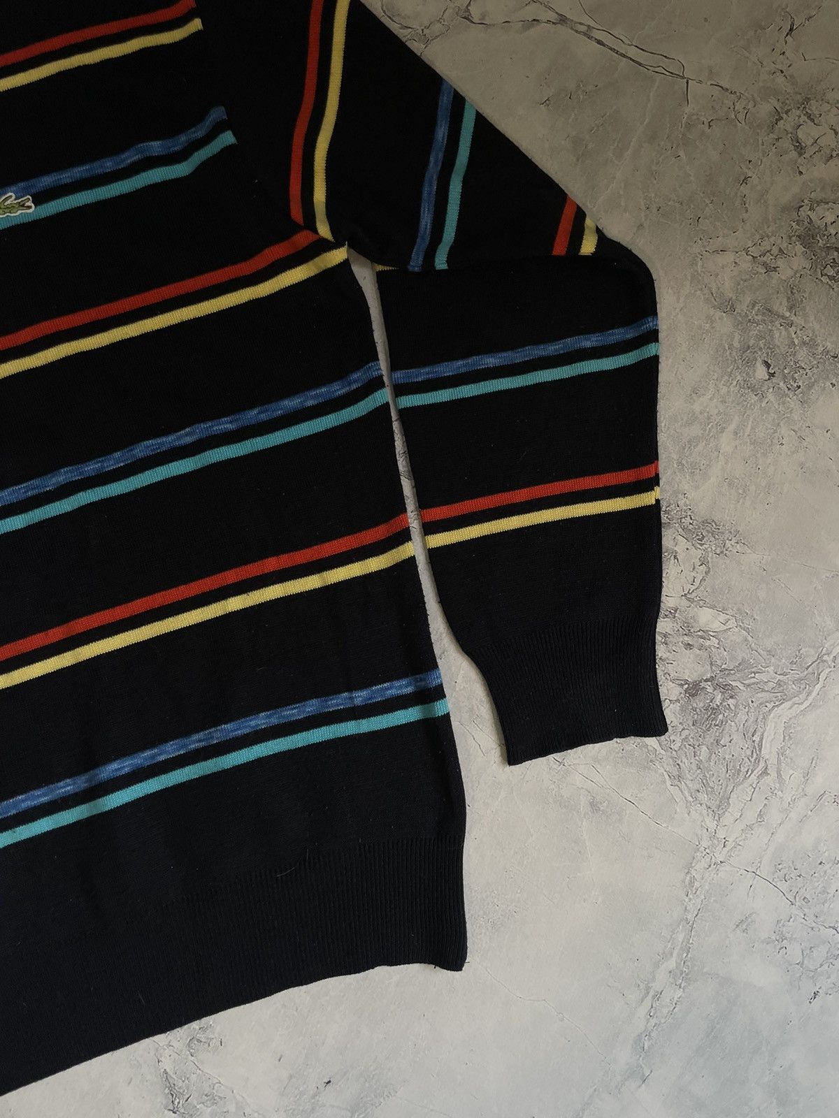 Lacoste × Vintage Mens Vintage Lacoste Stripped Knit Sweater Size US XL / EU 56 / 4 - 5 Thumbnail