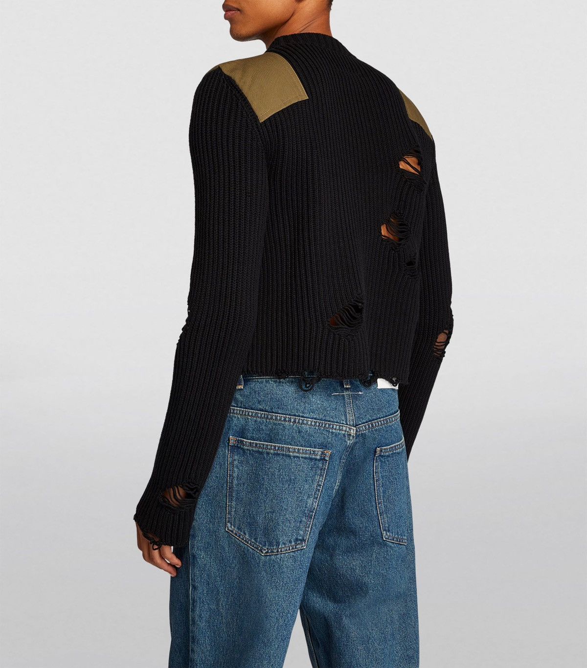 Maison Margiela !DS! SS23 Maison Margiela Distressed Black Knitted Sweater Size US XL / EU 56 / 4 - 5 Thumbnail