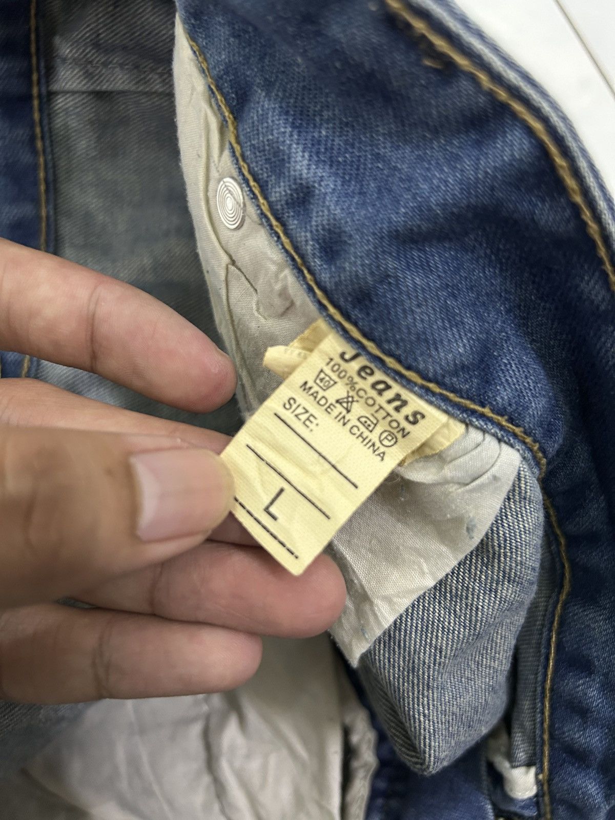 Japanese Brand × Vintage Vintage Japanese Ripped Denim Patches Style Jeans Size US 31 - 15 Thumbnail