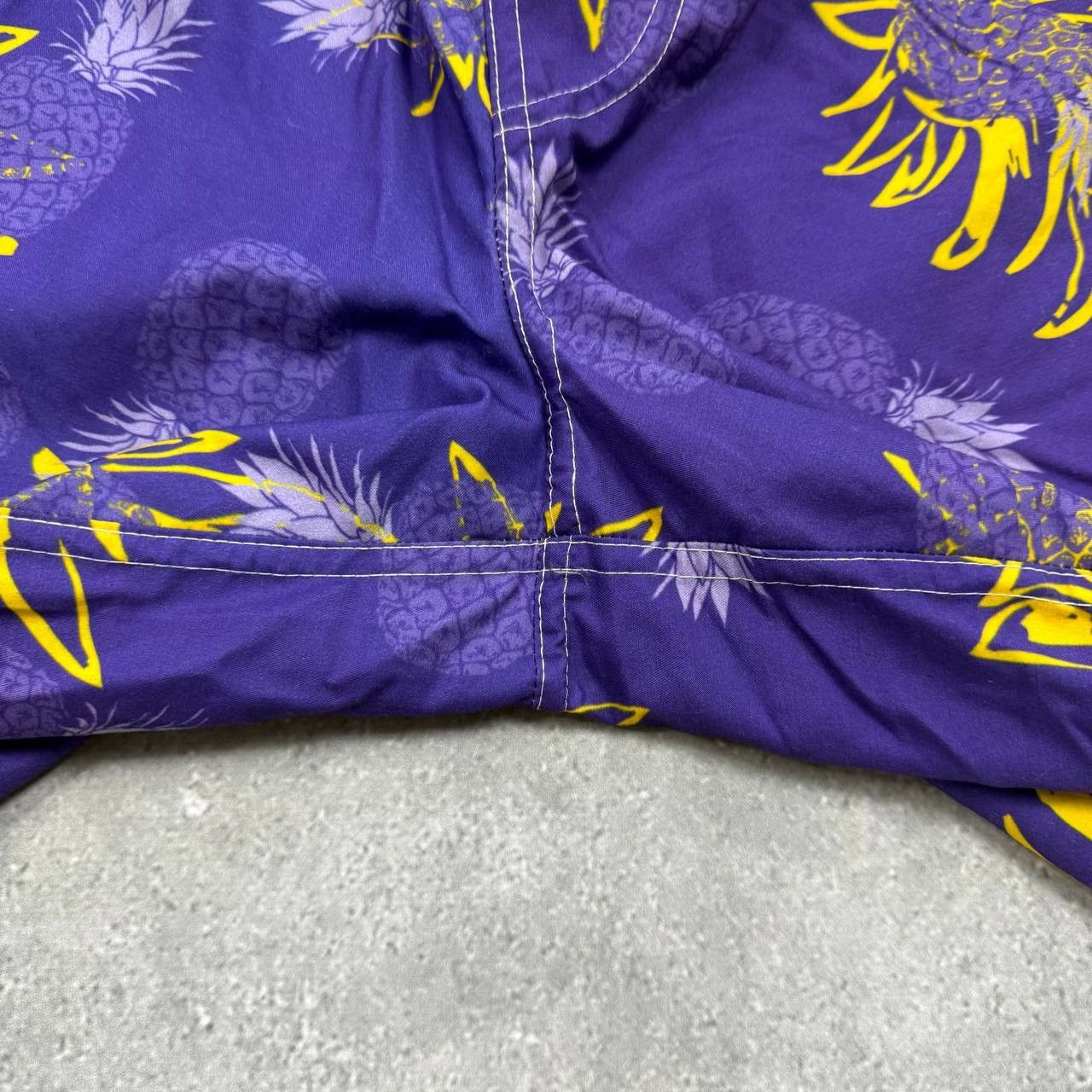 Vintage Vintage Piranha Joe Pineapple Print Swim Beach Shorts Purple Size US 31 - 10 Thumbnail