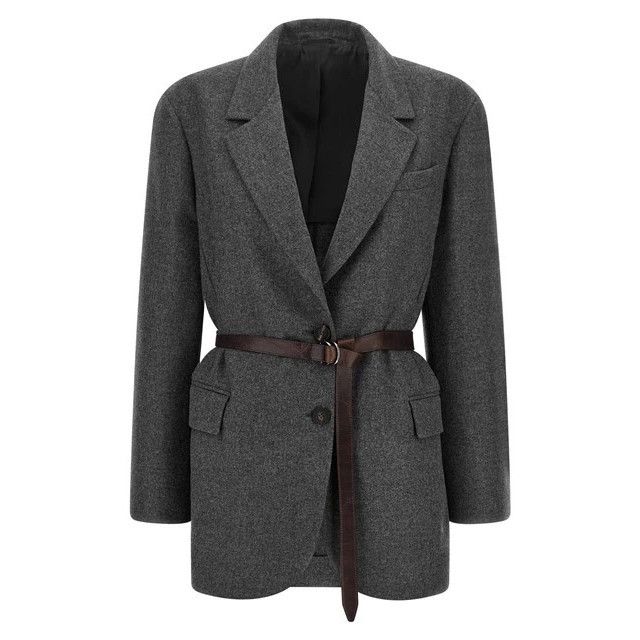 Brunello Cucinelli BRUNELLO CUCINELLI Gray Single-breasted blazer Jacket New & Size S / US 4 / IT 40 - 1 Thumbnail