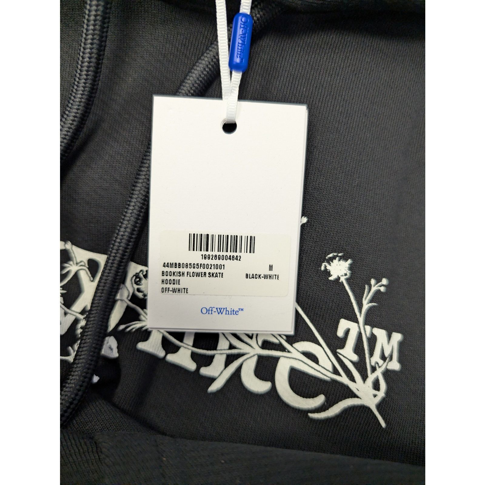 Off-White o1rshd1 Bookish Flower Skate Hoodie in Black/White Size US M / EU 48-50 / 2 - 22 Thumbnail