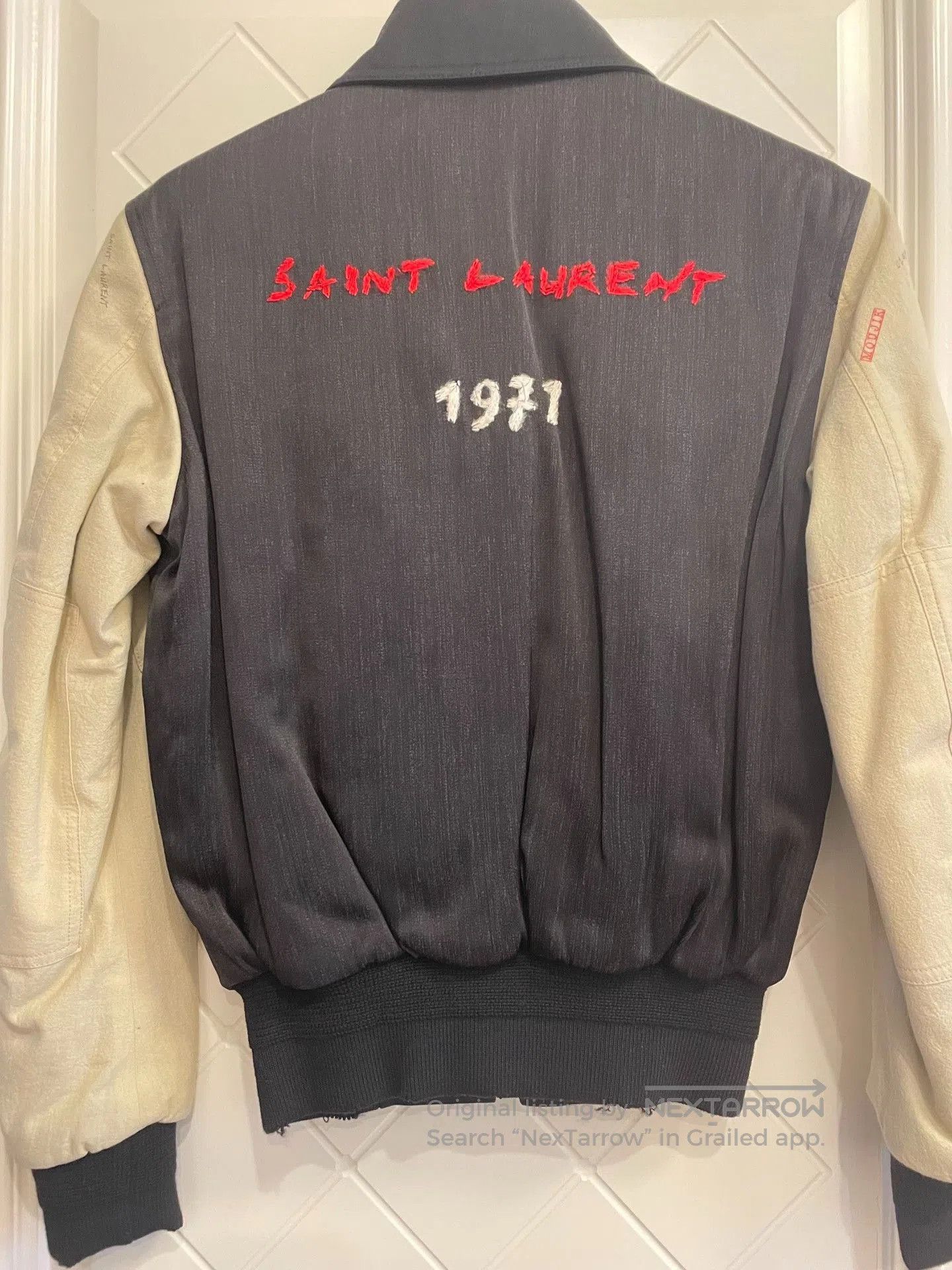 Saint Laurent Paris YSL Saint Laurent Rose Embroidery Pilot Jacket. Size US M / EU 48-50 / 2 - 2 Thumbnail