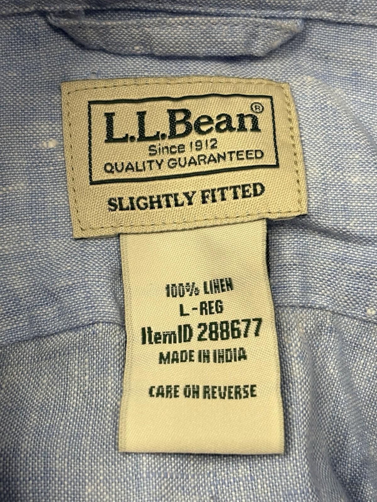 L.L. Bean LL Bean Shirt Mens Large Linen Button Up Short Sleeve Size US L / EU 52-54 / 3 - 2 Thumbnail