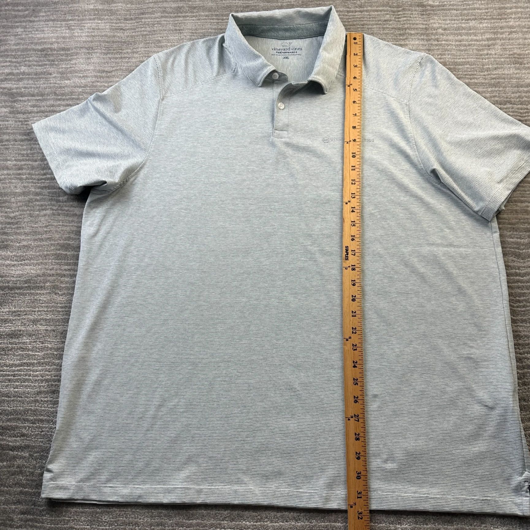 Vineyard Vines Vineyard Vines Polo Shirt Mens 2XL Gray Stripe Performance Stretch Short Sleeve Golf Casual Formal Size US XXL / EU 58 / 5 - 8 Thumbnail