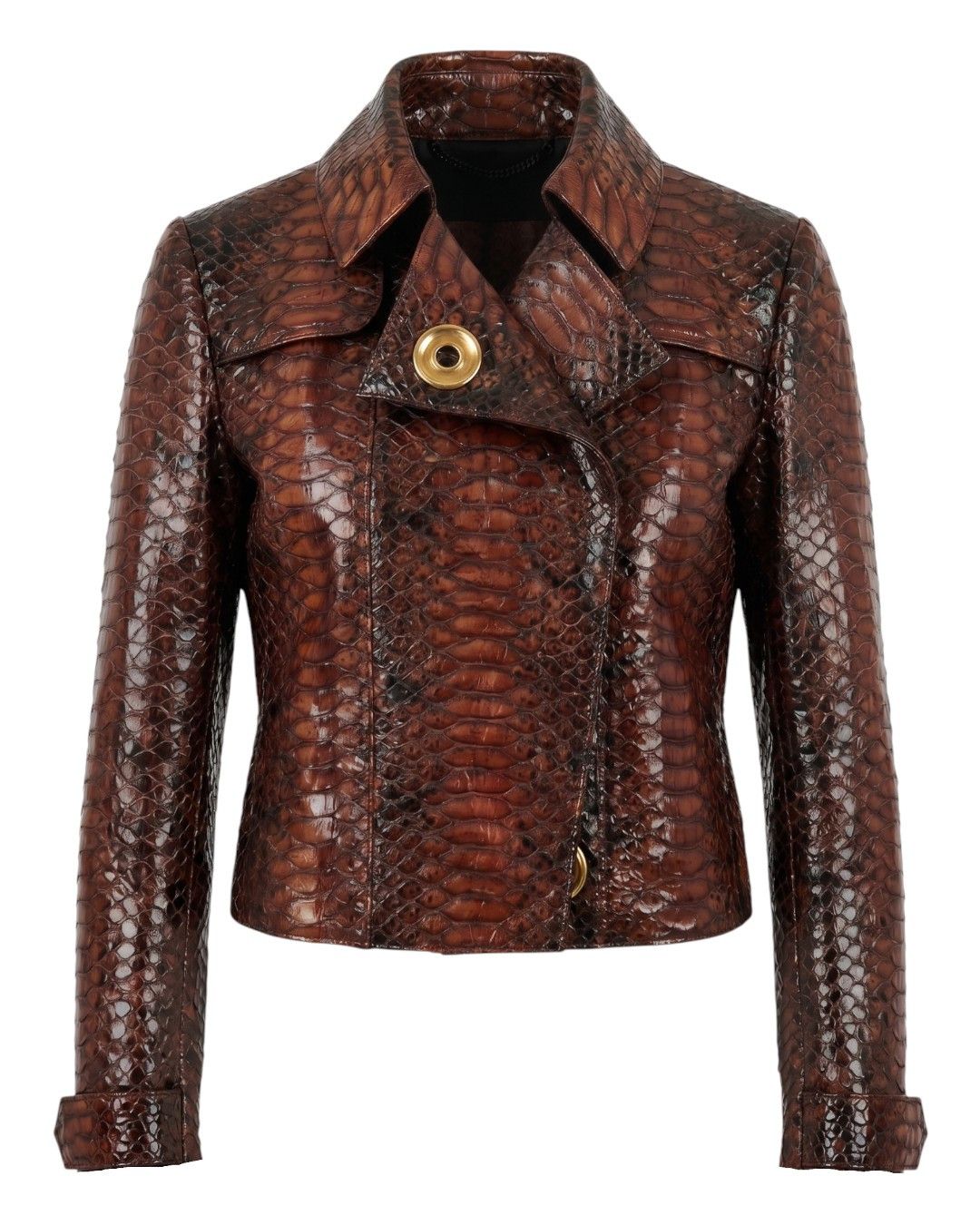 Burberry Prorsum F/W 2013 RUNWAY PYTHON EMBOSSED GOATSKIN LEATHER JACKET Size XS / US 0-2 / IT 36-38 - 2 Thumbnail