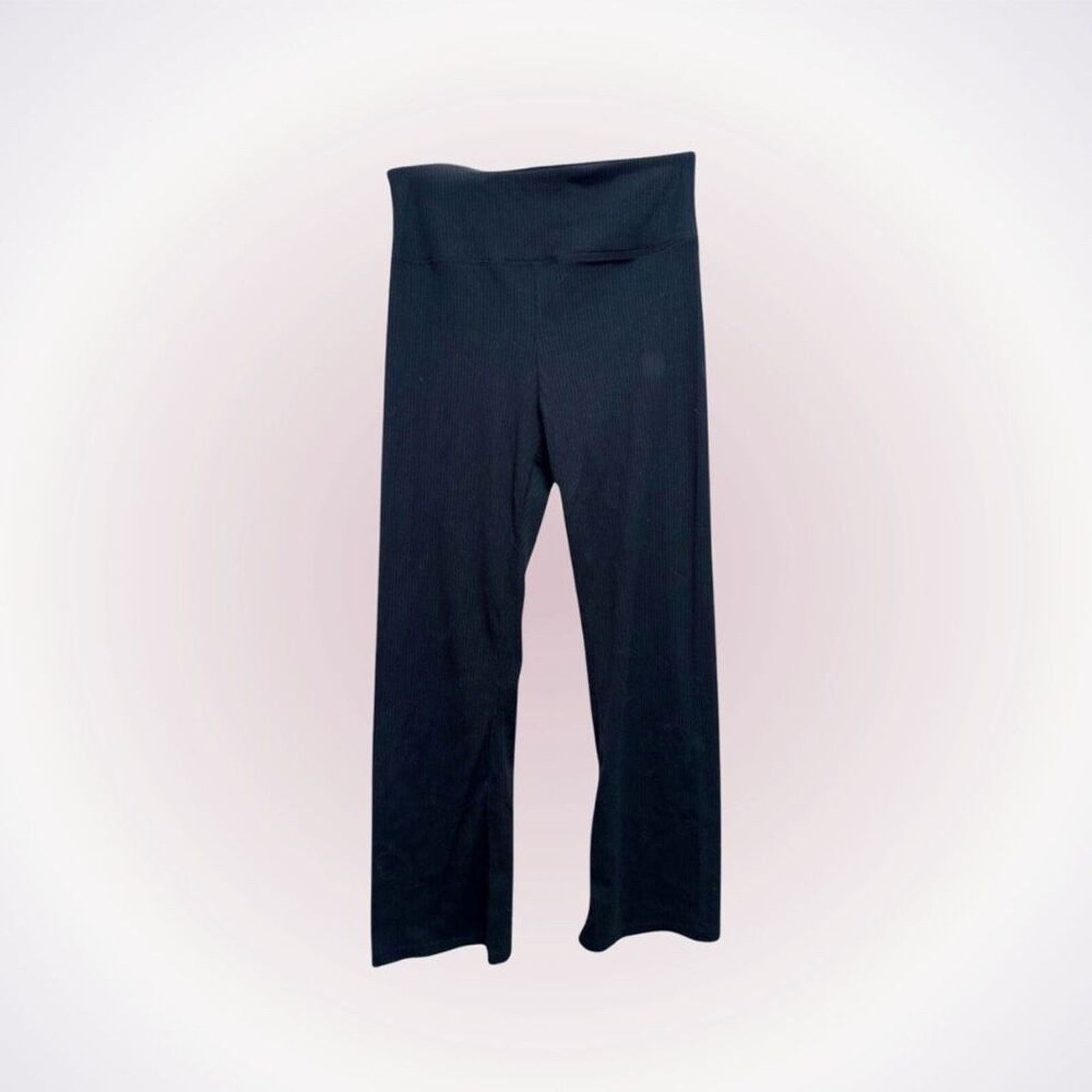 Calvin Klein Calvin Klein Black Ribbed Cropped Lounge Pants | Sz S Size 27" / US 4 / IT 40 - 1 Thumbnail