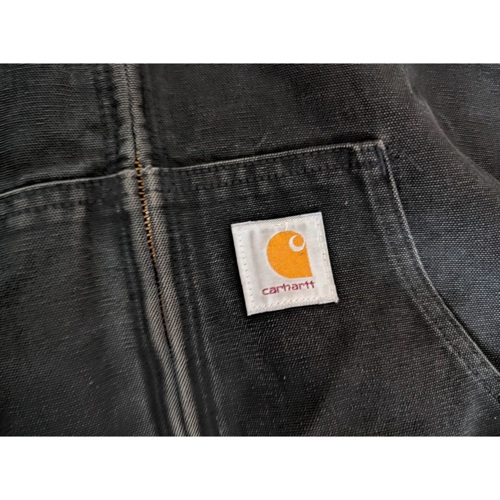 Carhartt VINTAGE Carhartt Jacket 2XL/3XL Hooded Full Zip Canvas Black Men's Bomber Workwear 90s Size US XXL / EU 58 / 5 - 7 Thumbnail