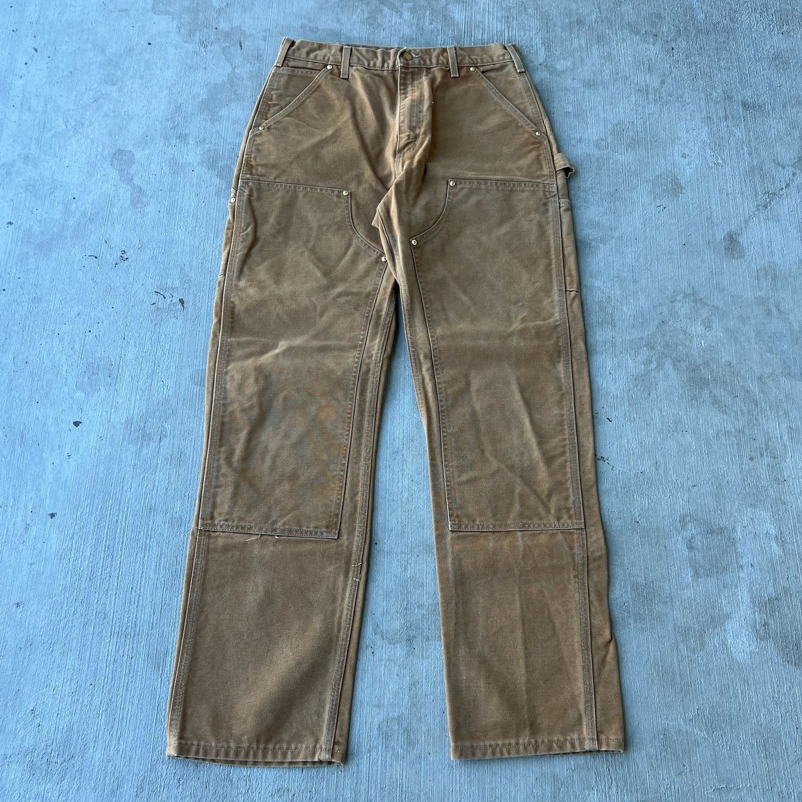 Carhartt × Vintage Carhartt brown double knee work wear carpenter pants Size US 31 - 1 Thumbnail