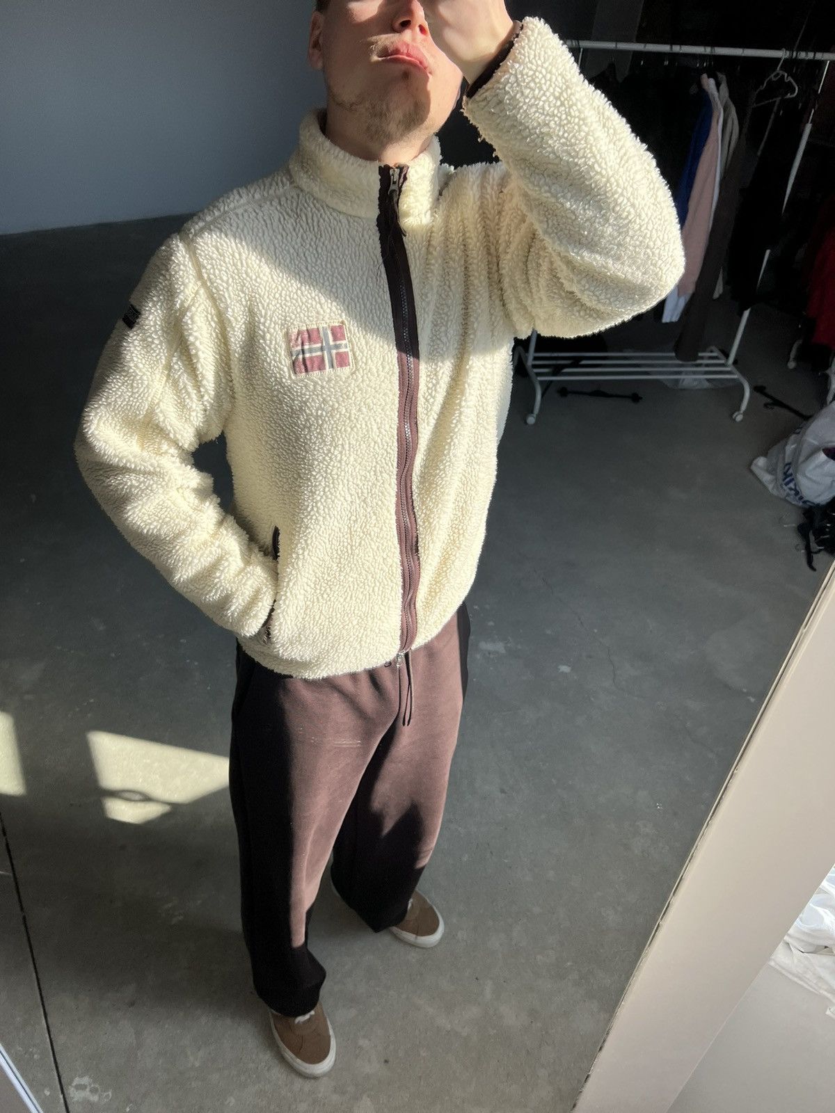 Napapijri × Vintage Vintage Napapijri Sherpa Jacket Size US L / EU 52-54 / 3 - 12 Thumbnail